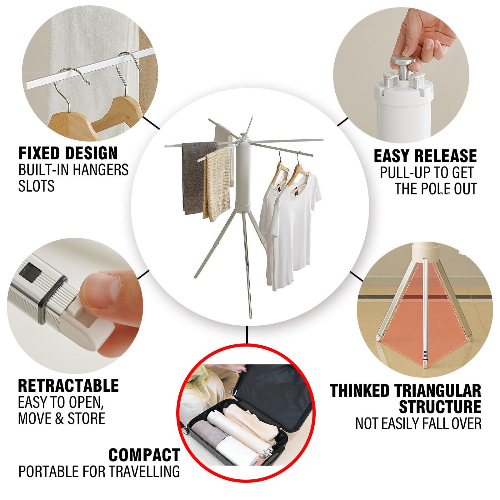 Clothes Drying Rack Portable Foldable