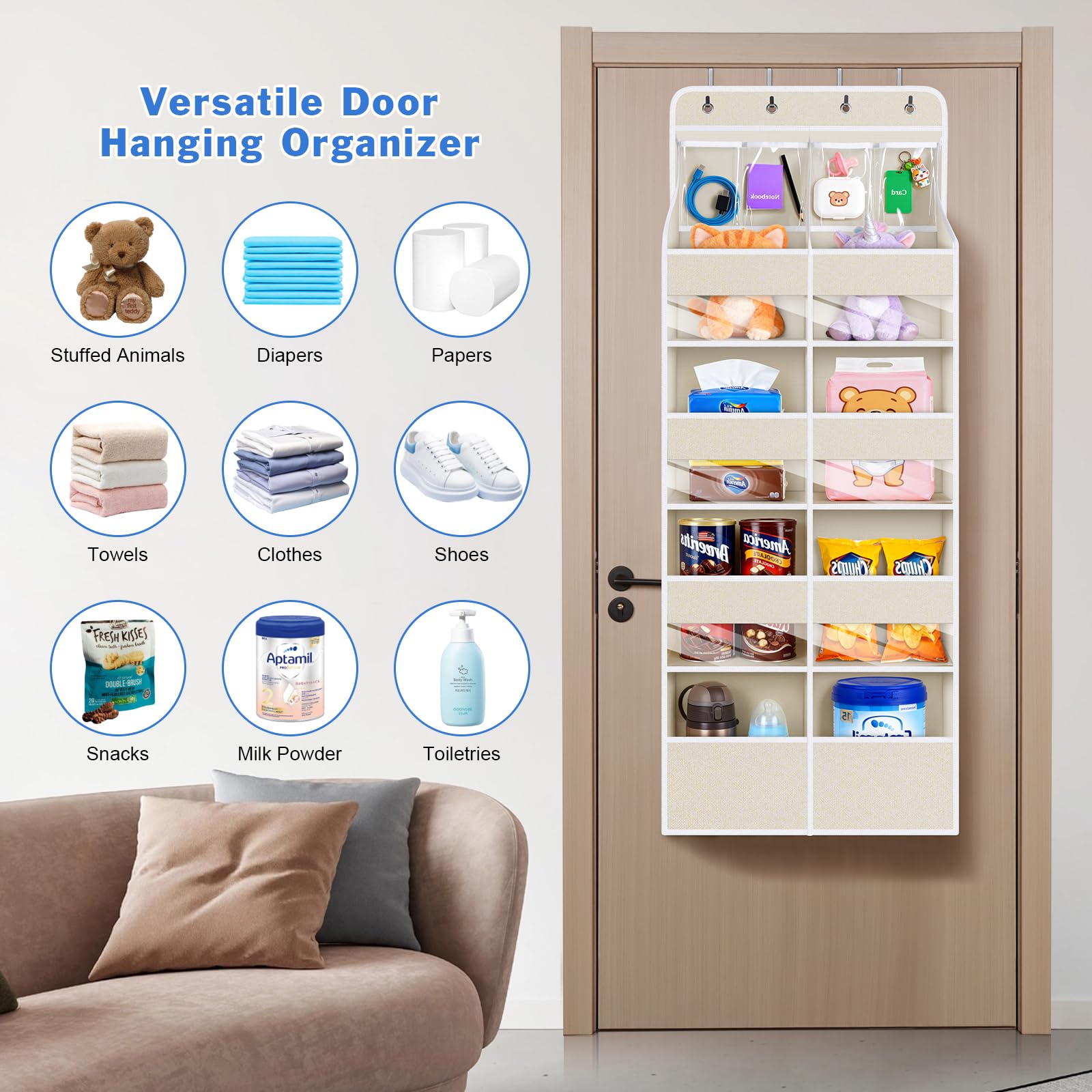 Upgraded Over Door Organizer for Baby Stuff