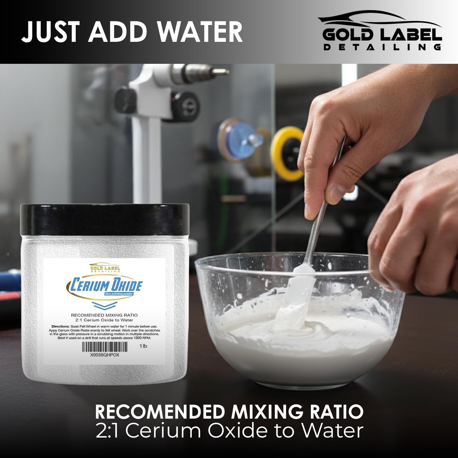 Optical Grade Cerium Oxide Glass Repair Powder 1lb Jar (16 Ounce)