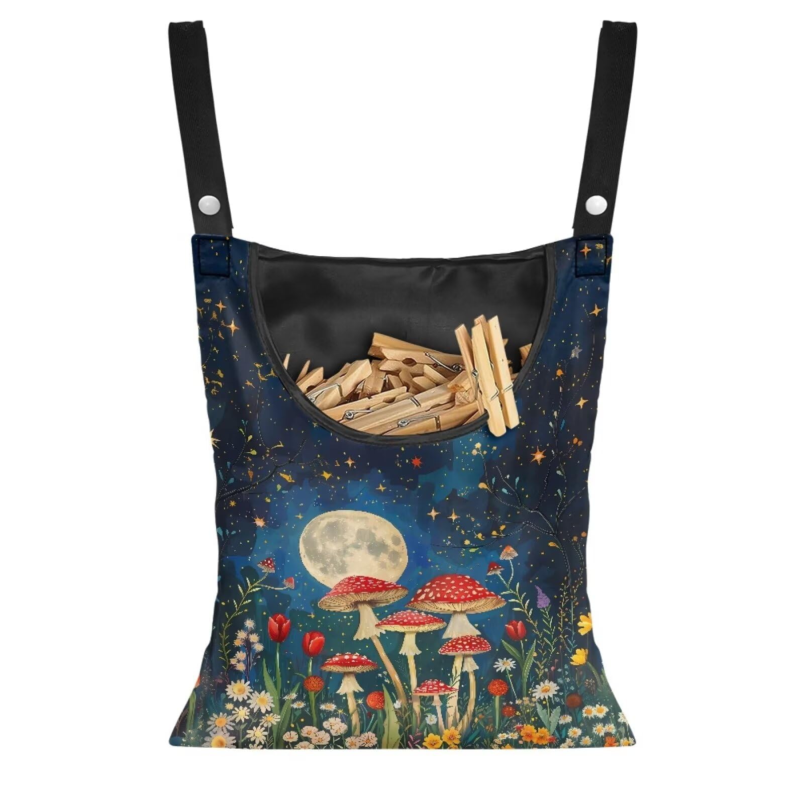 Mushroom Handy Clothespin Bags Moon Space