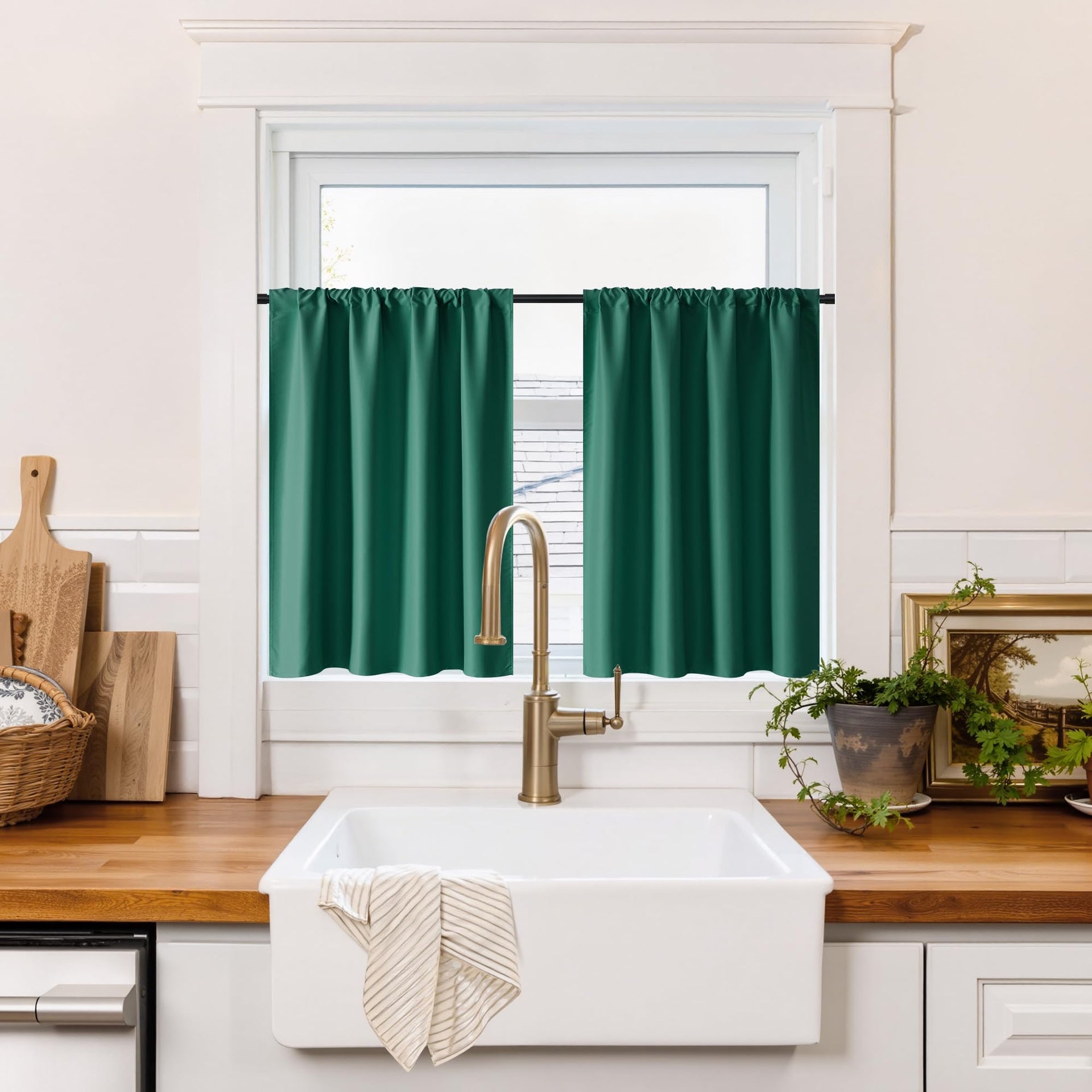 100% Blackout Short Curtains for Small Window (2 Count)