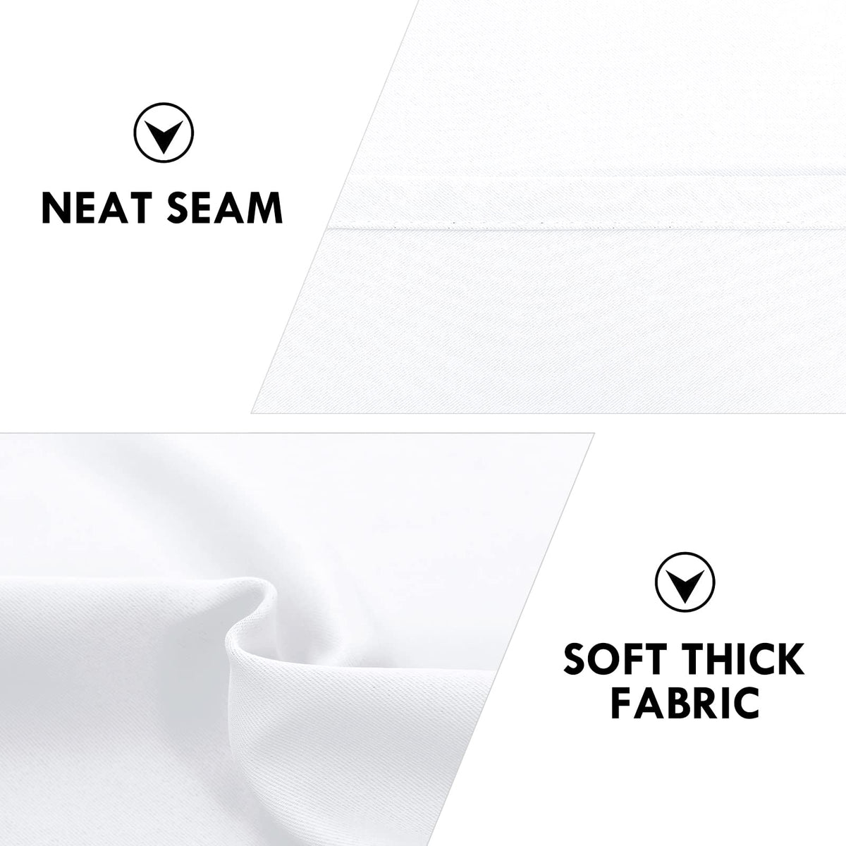 White Curtains 50% Light Blocking for Living Room 95 Inch 2 Panels (2 Count)