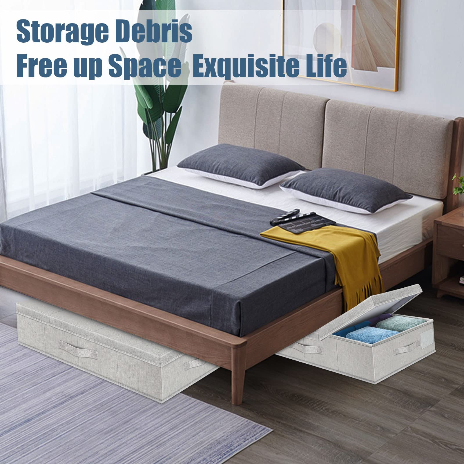 2Pack Large Underbed Storage Containers Bin with Lids