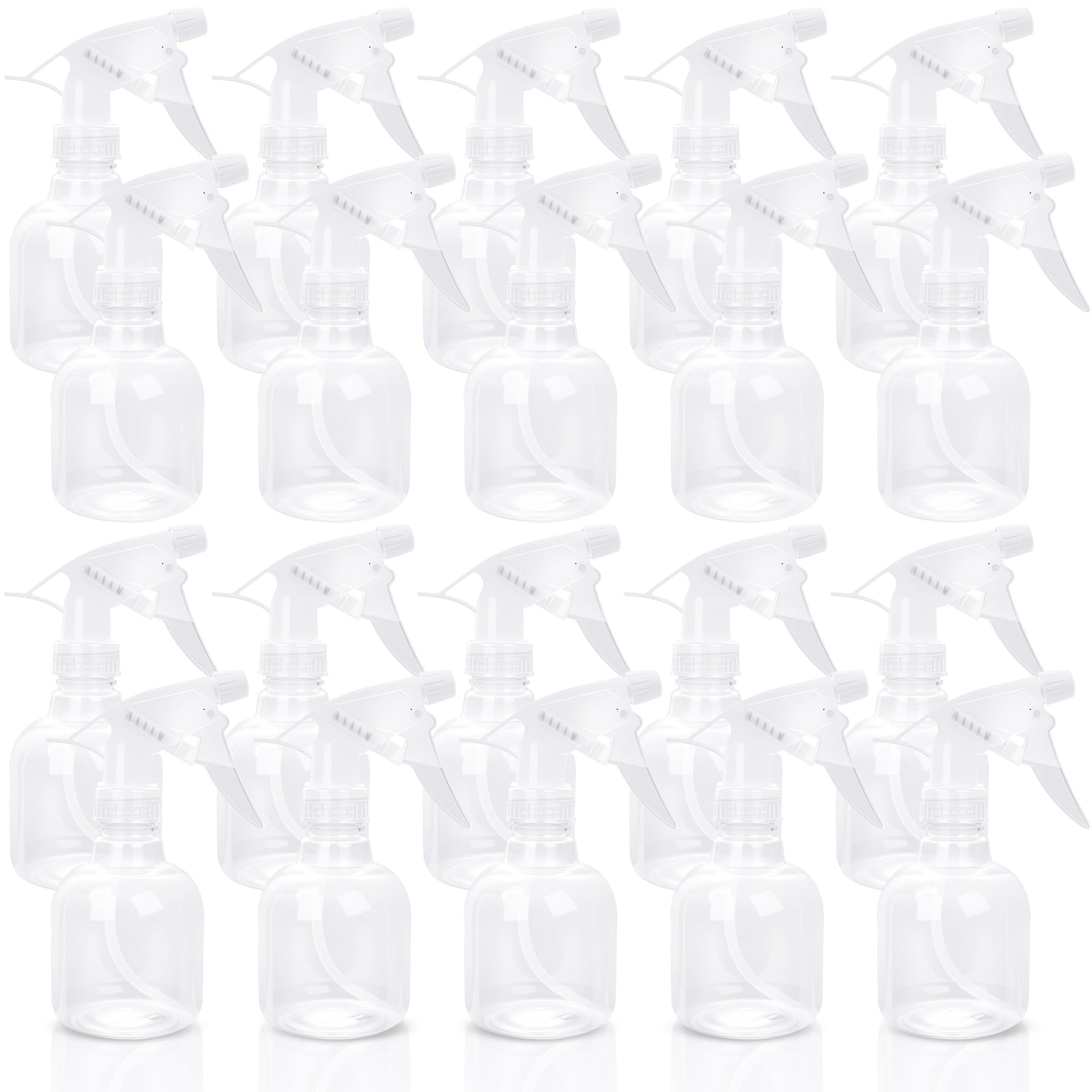 20 Pcs Empty Plastic Spray Bottle 8 oz Clear Liquid Container with Trigger Sprayers for Water Perfume Cleaning Fluid Plants Kitchen Toilet Pet (19.99 Count)