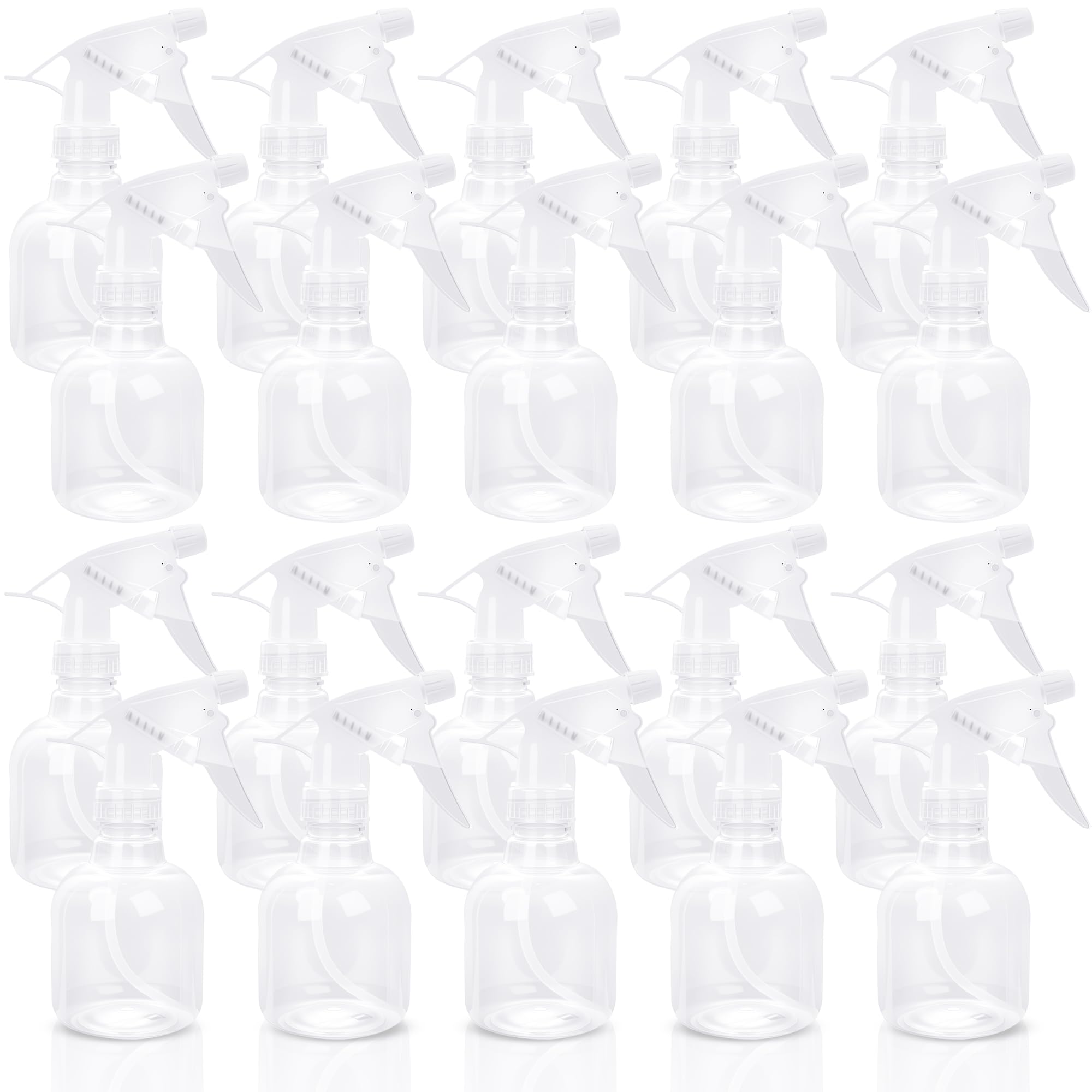 20 Pcs Empty Plastic Spray Bottle 8 oz Clear Liquid Container with Trigger Sprayers for Water Perfume Cleaning Fluid Plants Kitchen Toilet Pet (19.99 Count)