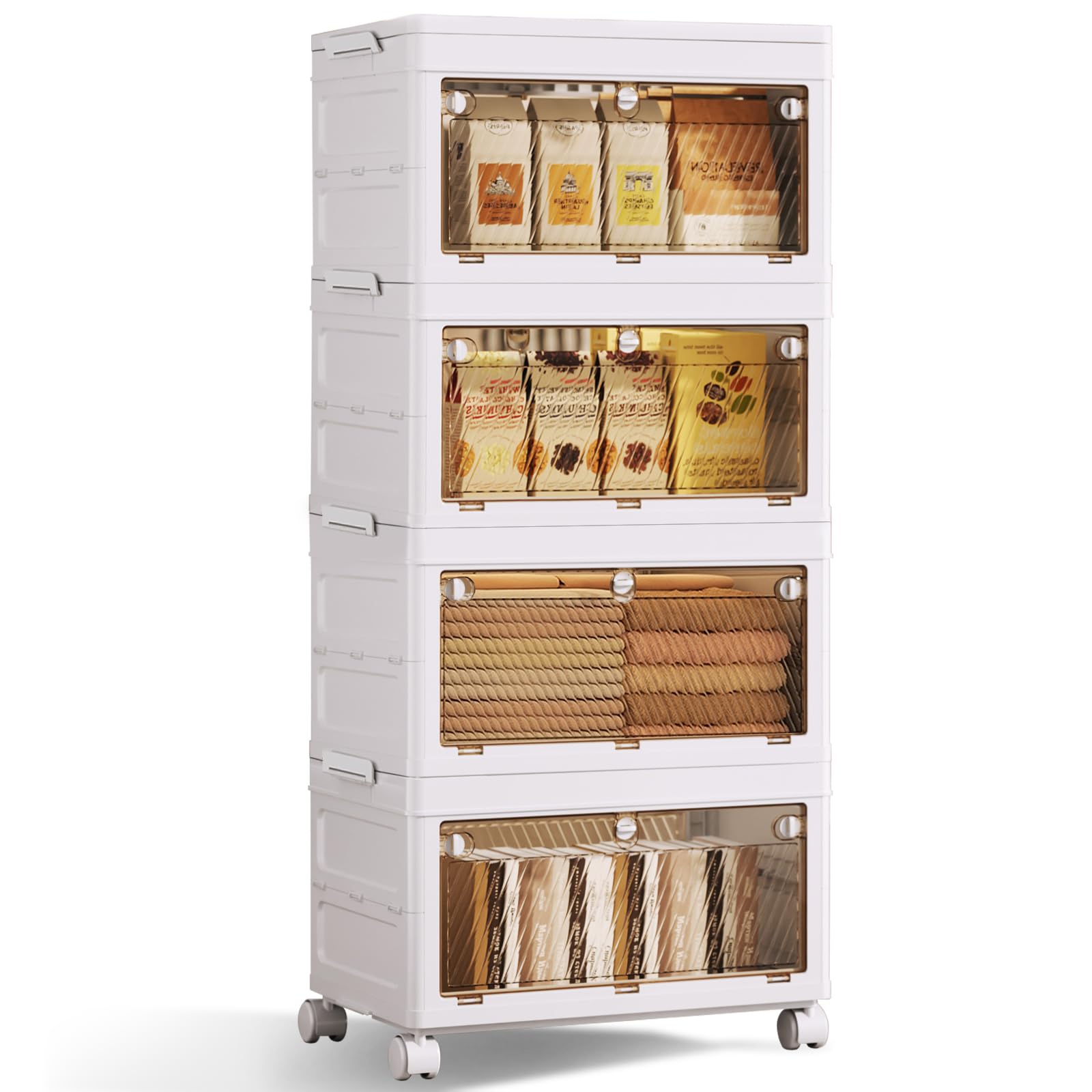 4 Tier Stackable Plastic Storage Bins