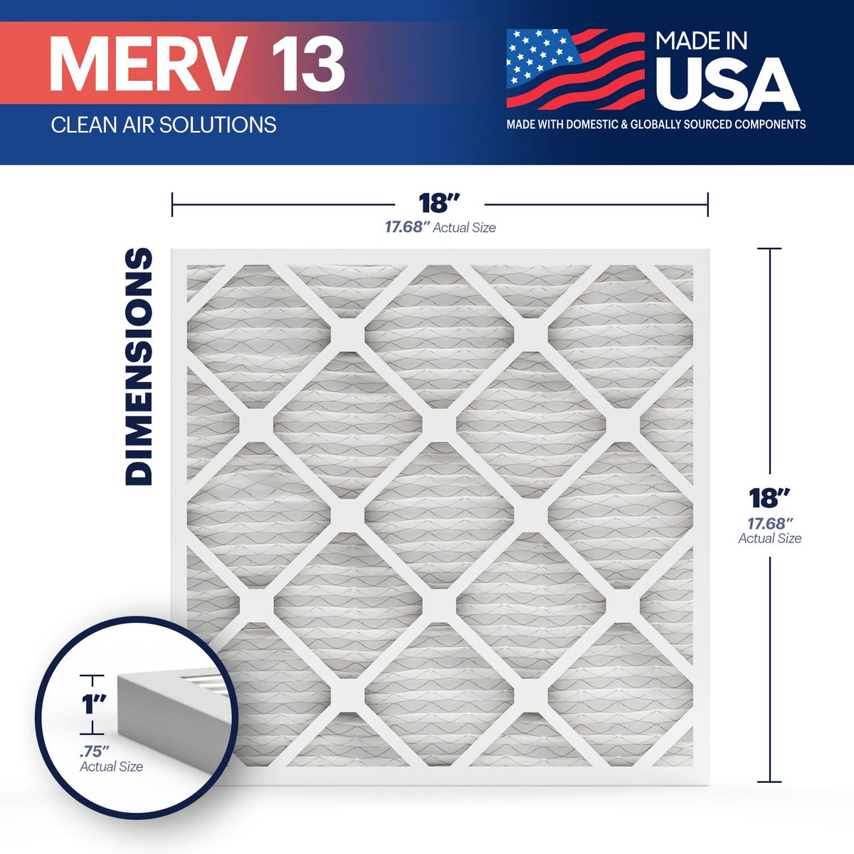 TruFilter 18x18x1 Air Filter MERV 13 (4 Count)