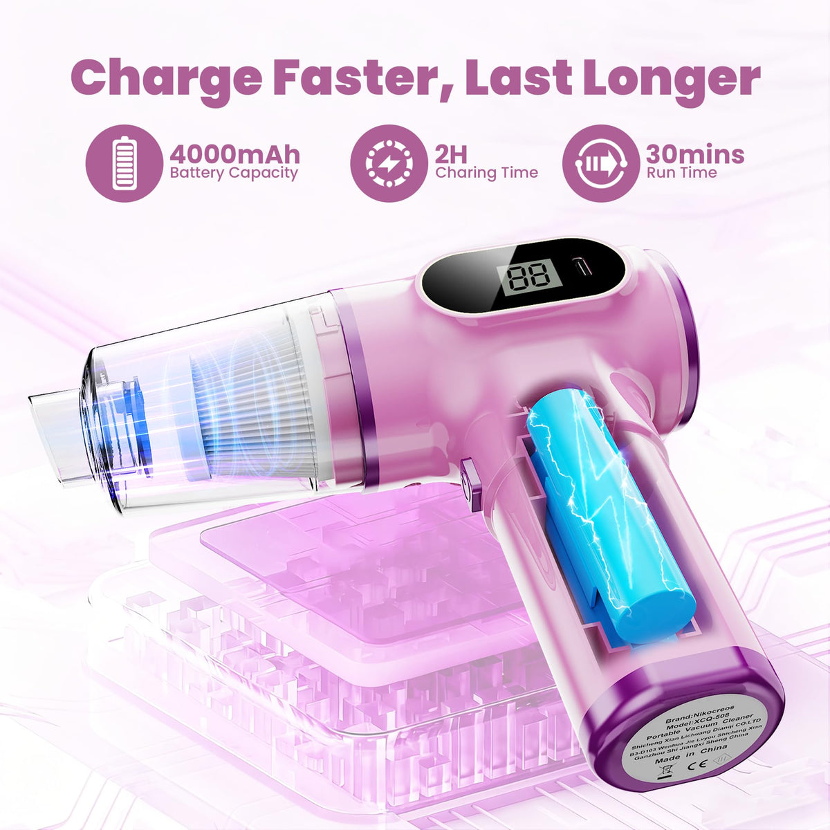 Pink Car Vacuum Cleaner