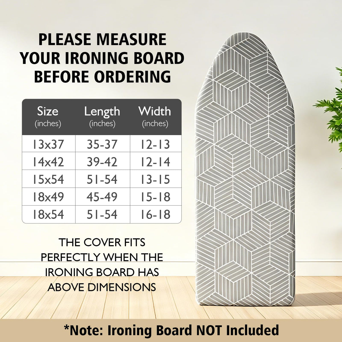 Over the Door Ironing Board Cover 13 x 37 inch