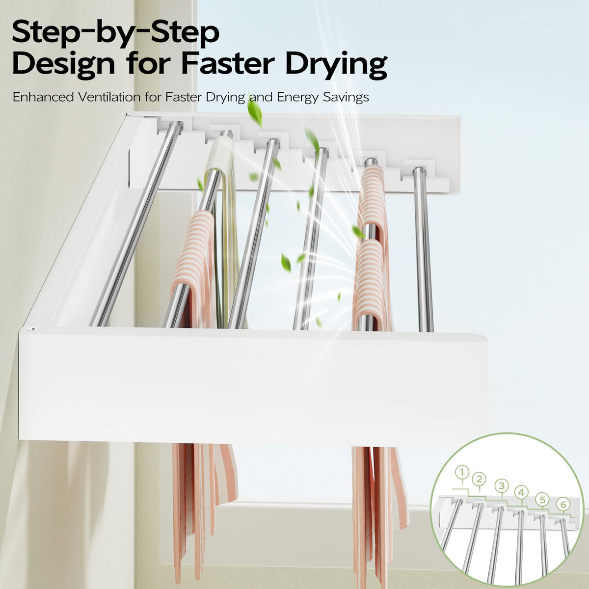 Wall Mounted Clothes Drying Rack 40 inches