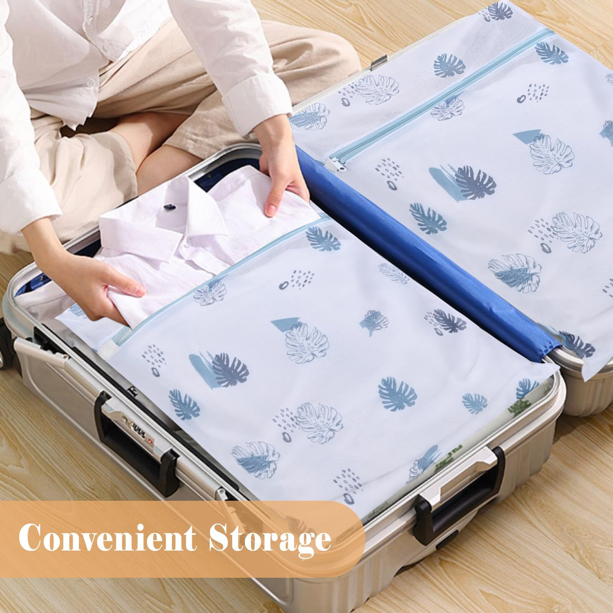 Durable Mesh Zipper Laundry Bags Machine Wash (5 Count)