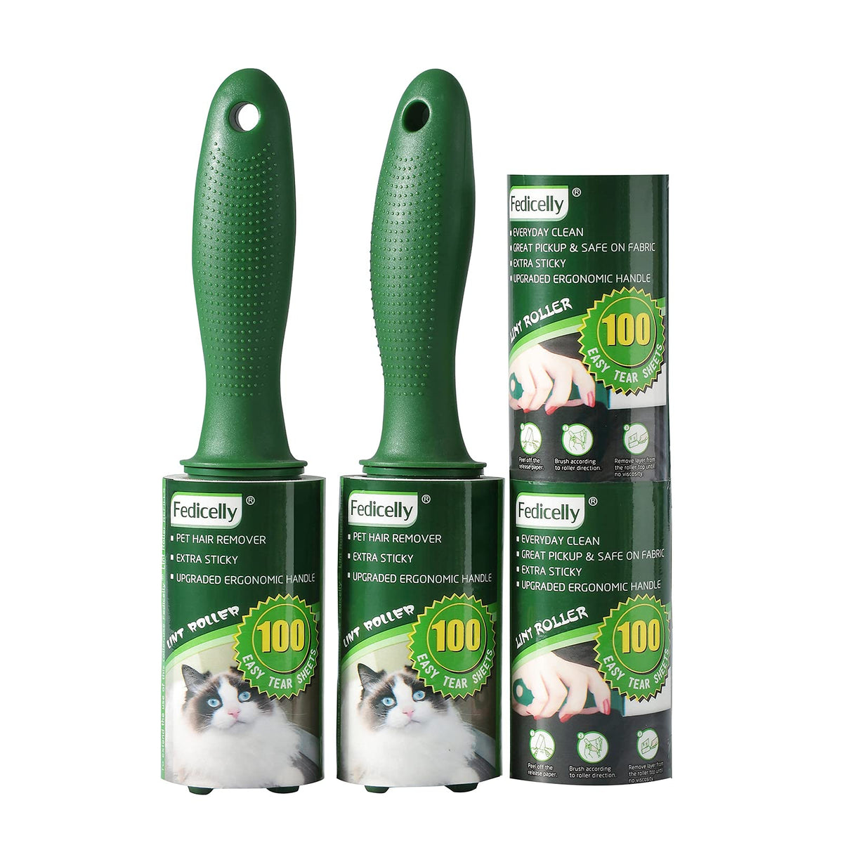 Extra Sticky Lint Rollers Pet Hair Remover for Laundry Clothes Furniture Carpet (400 Count)