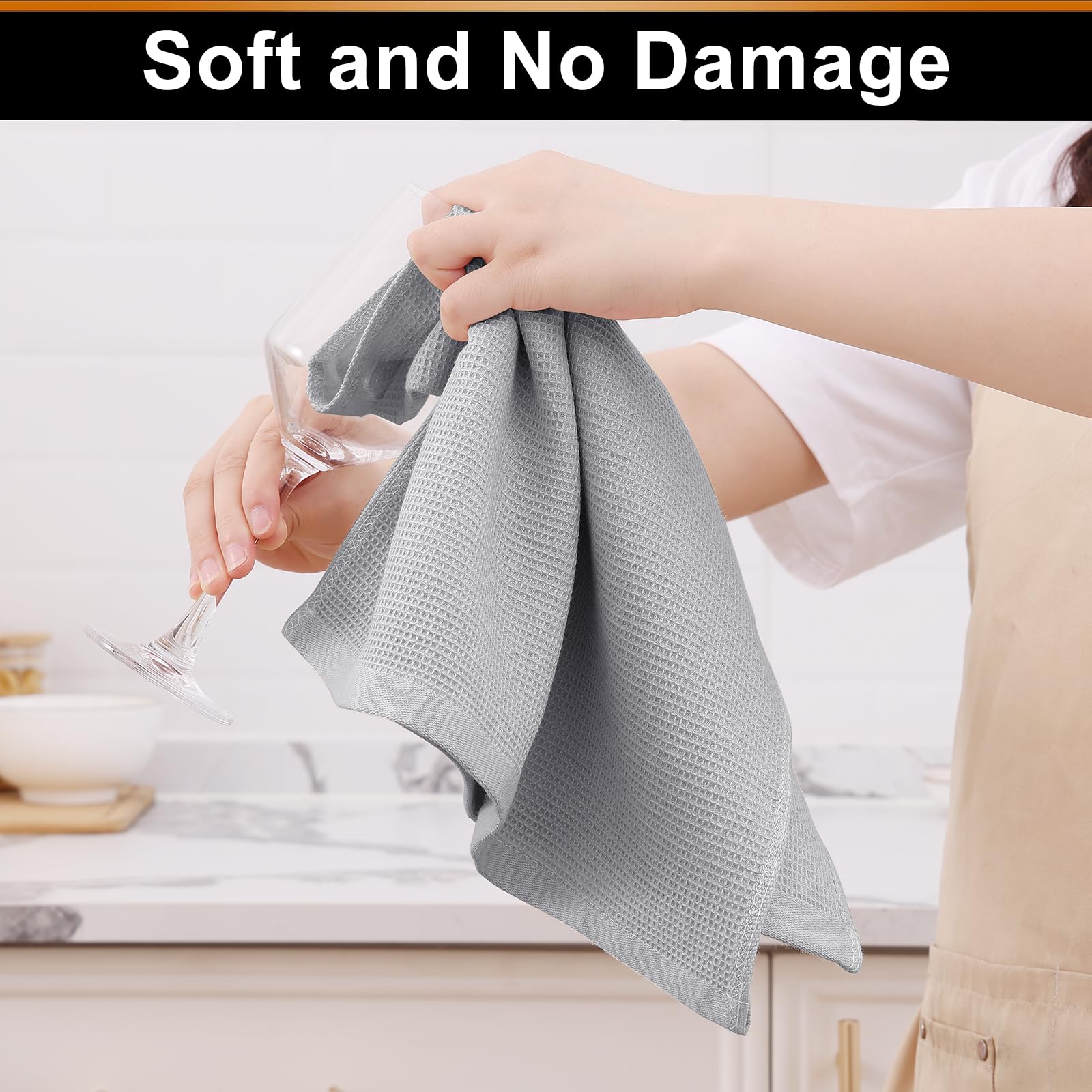100% Cotton Waffle Weave Kitchen Towels (6 Count)