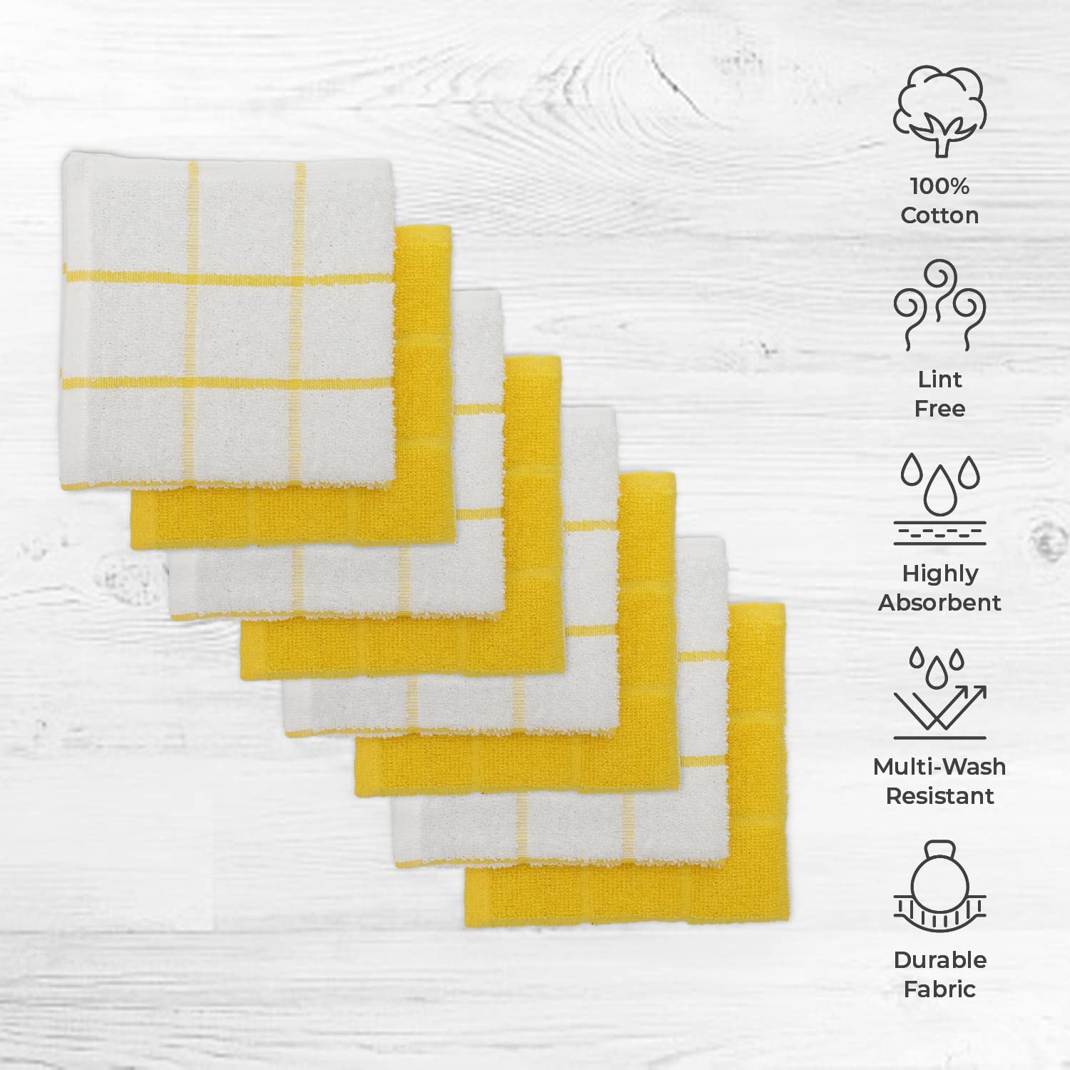 100% Cotton Terry Dish Cloth & Dish Towel (6 Count)