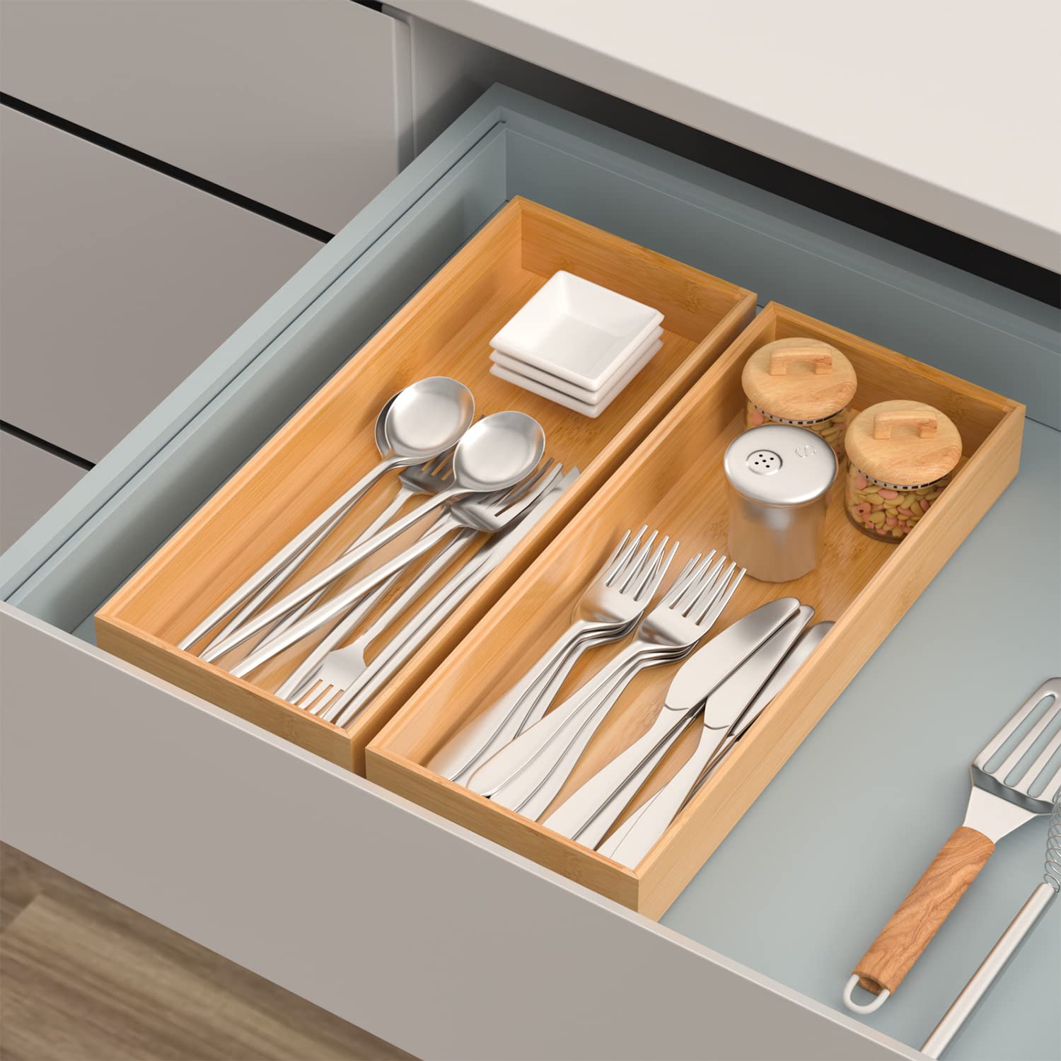 Bamboo Drawer Organizer (2 Count)