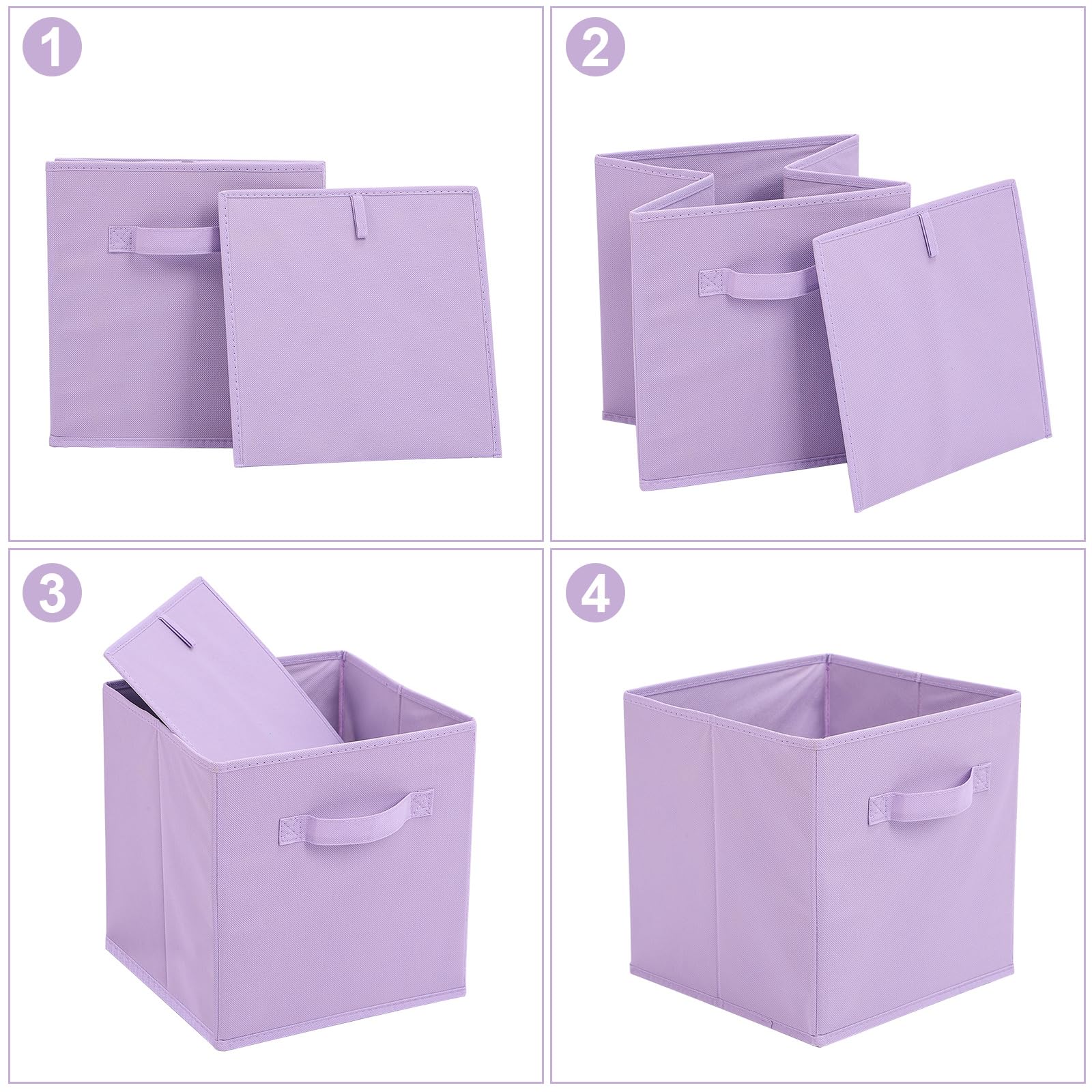 13x13x13 Inch Fabric Storage Bins 6 Pack Fun Colored Durable Storage Cubes with Handles Foldable Cube Baskets for Home
