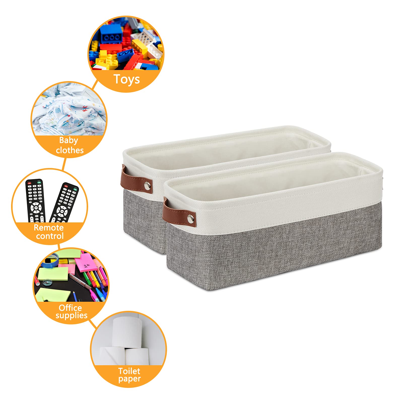 Small Storage Baskets 15"x6"x5.5" (2 Count)