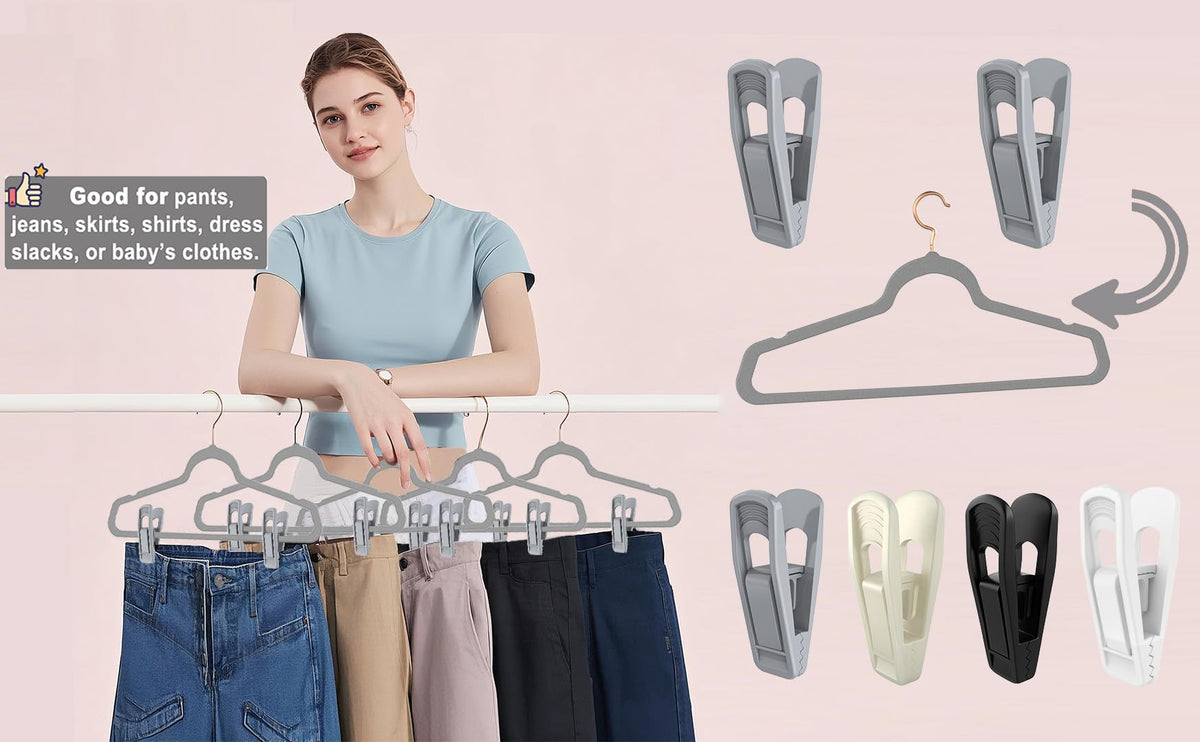 Hanger Clips for Velvet Hangers (40 Count)