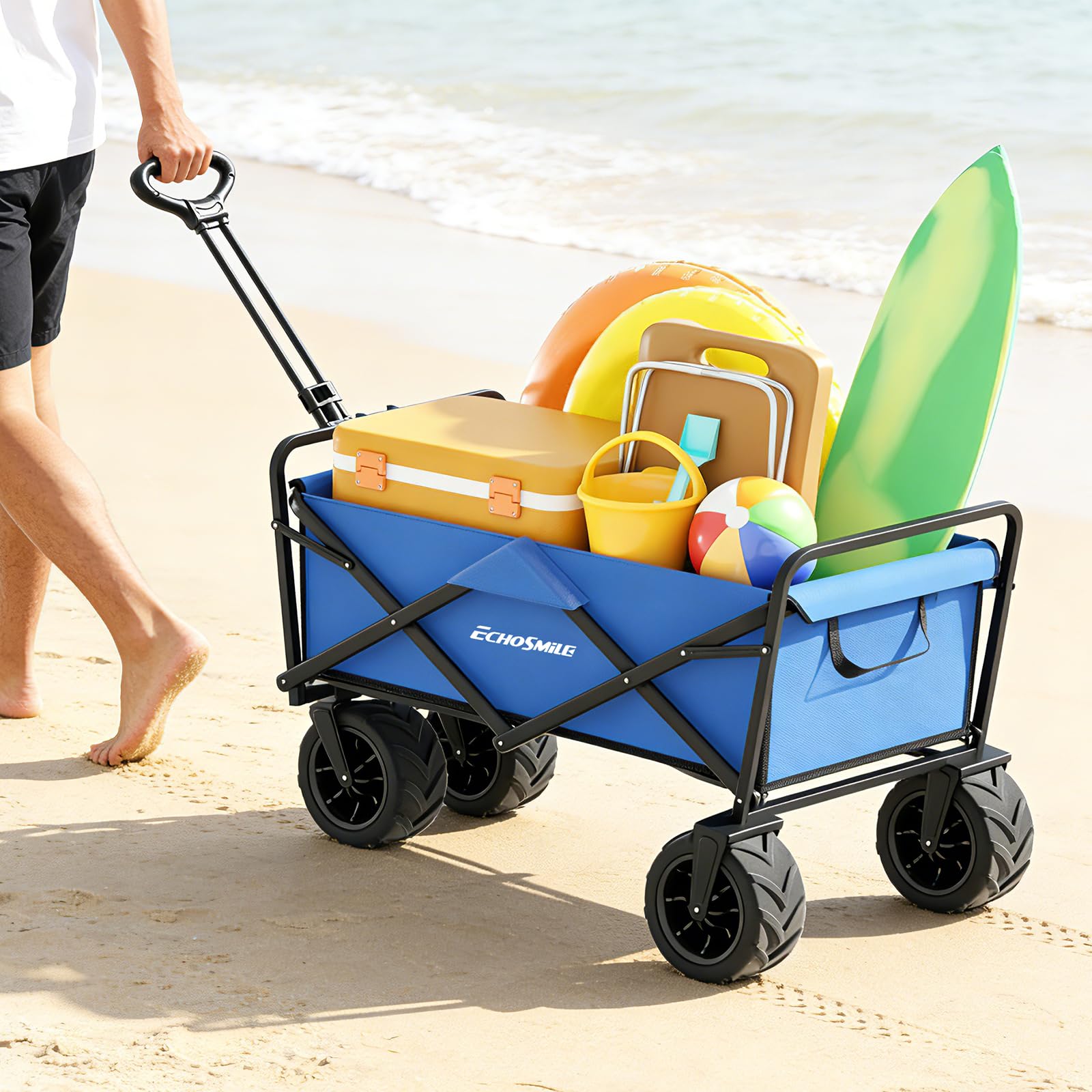 Wagons Carts Foldable Heavy Duty 350L Capacity for Camping