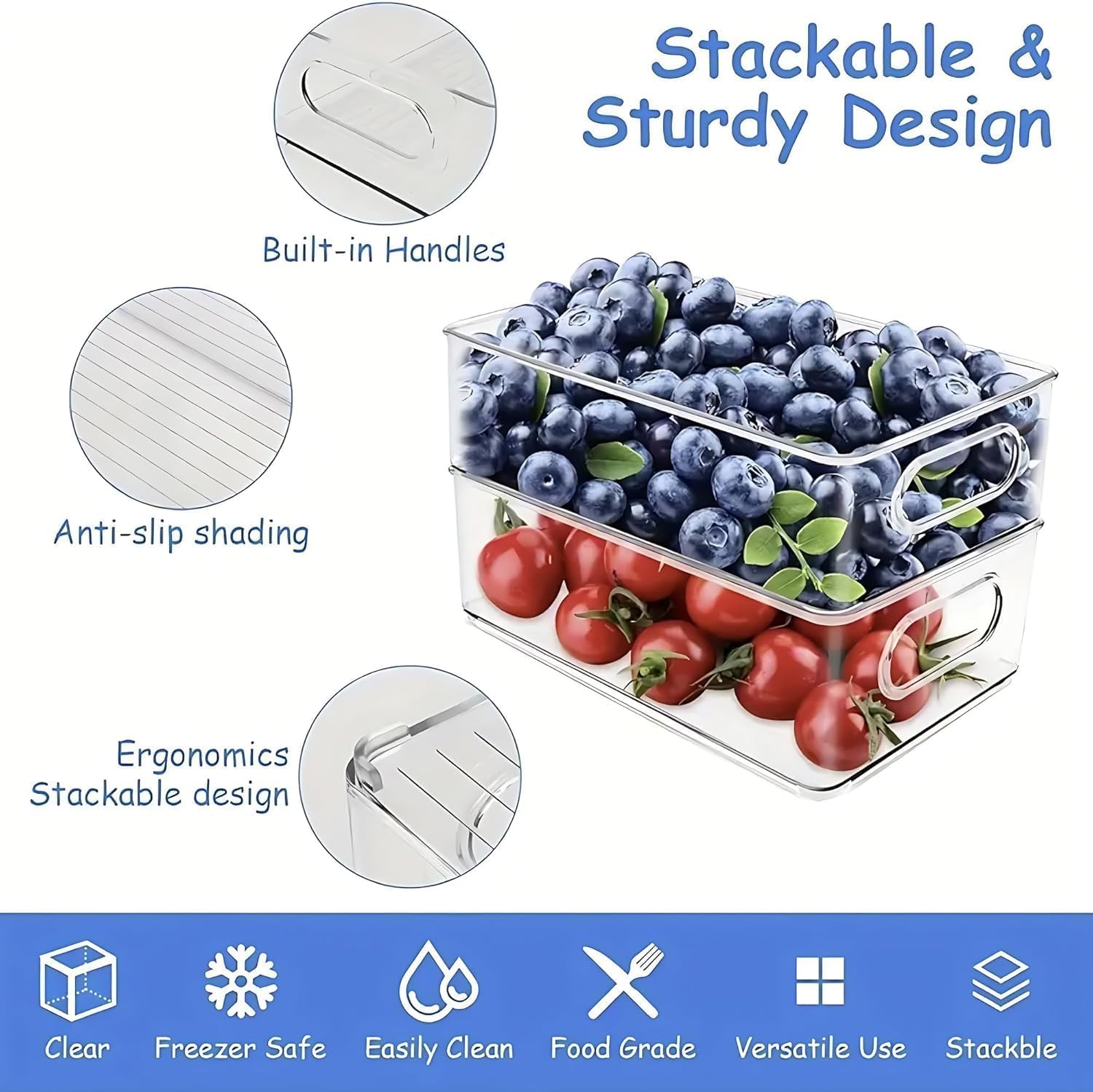 12 Pack Refrigerator Organizer Bins