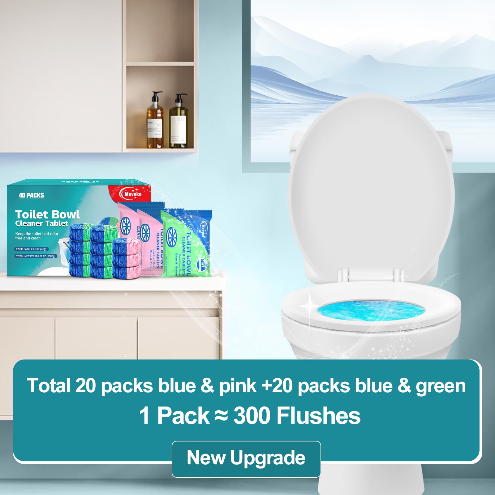 Toilet Bowl Cleaner Tablets 40 Packs (40 Count)