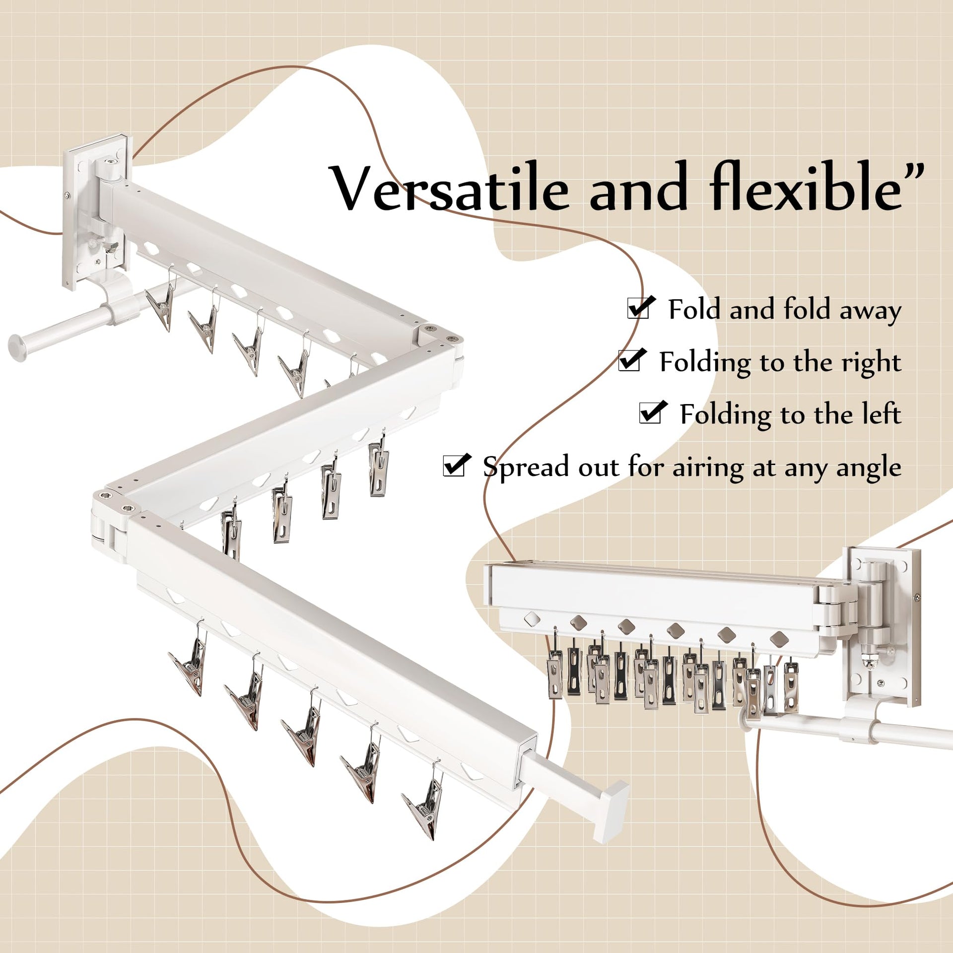 Wall Mounted Collapsible Clothes Drying Rack