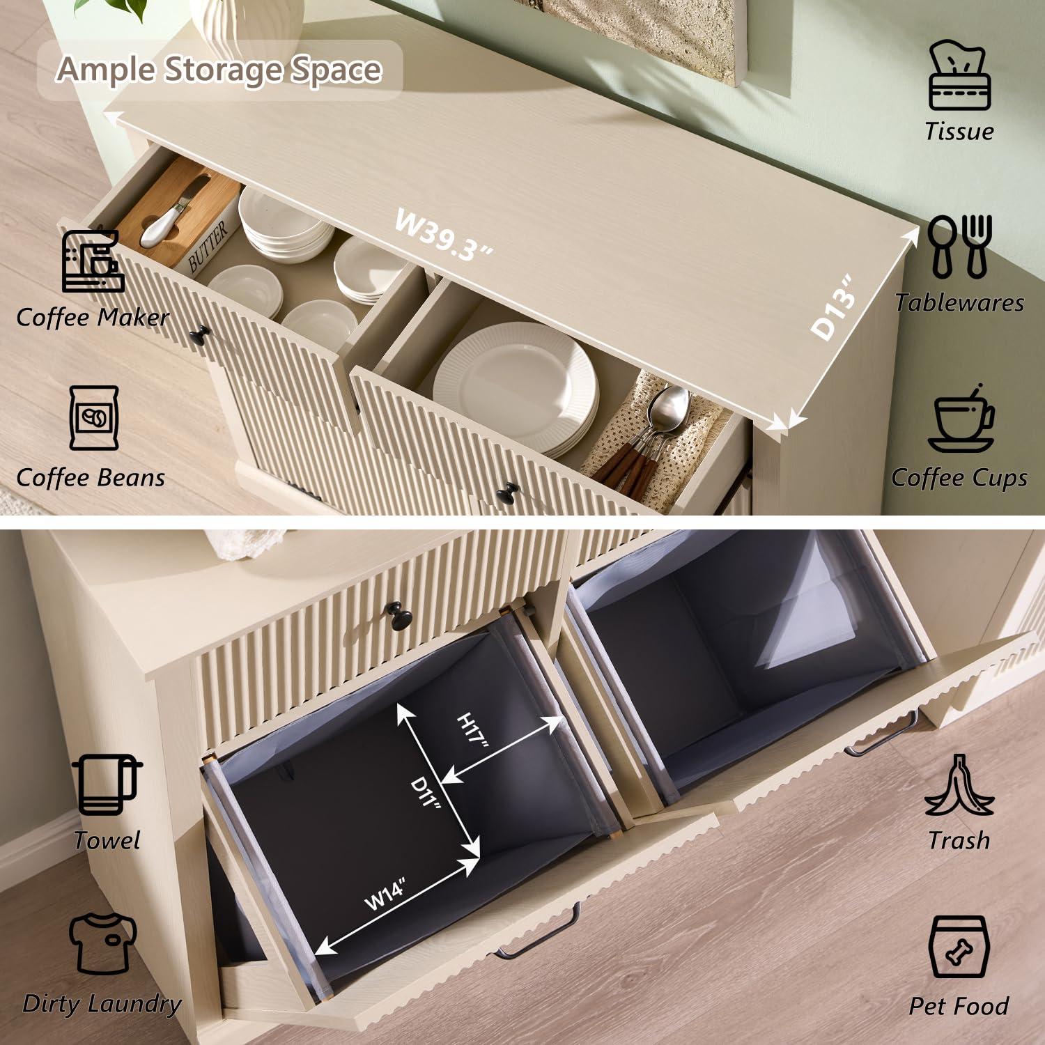 Double Tilt Out Trash Cabinet