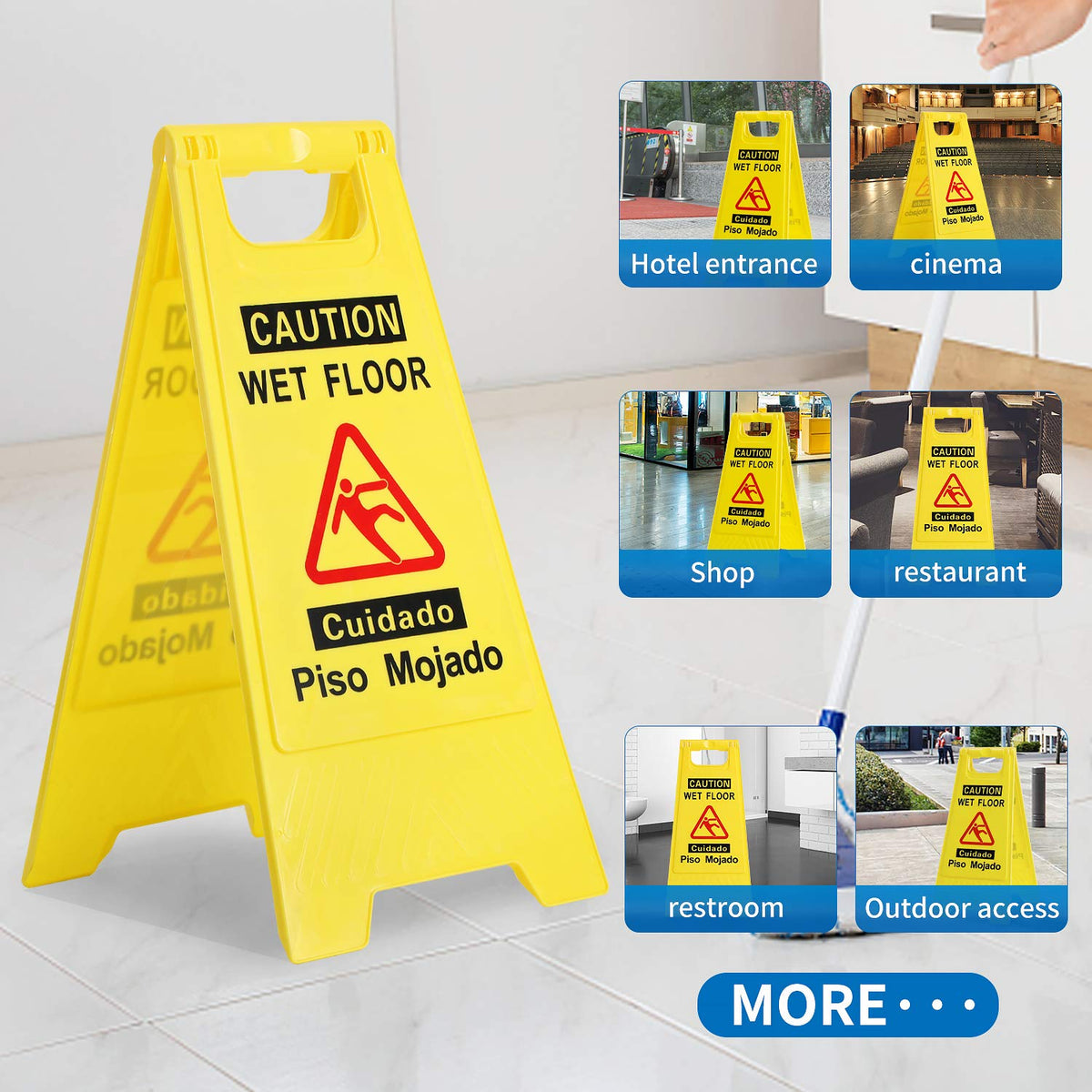 wet floor signs 4 piece double (4 Count)