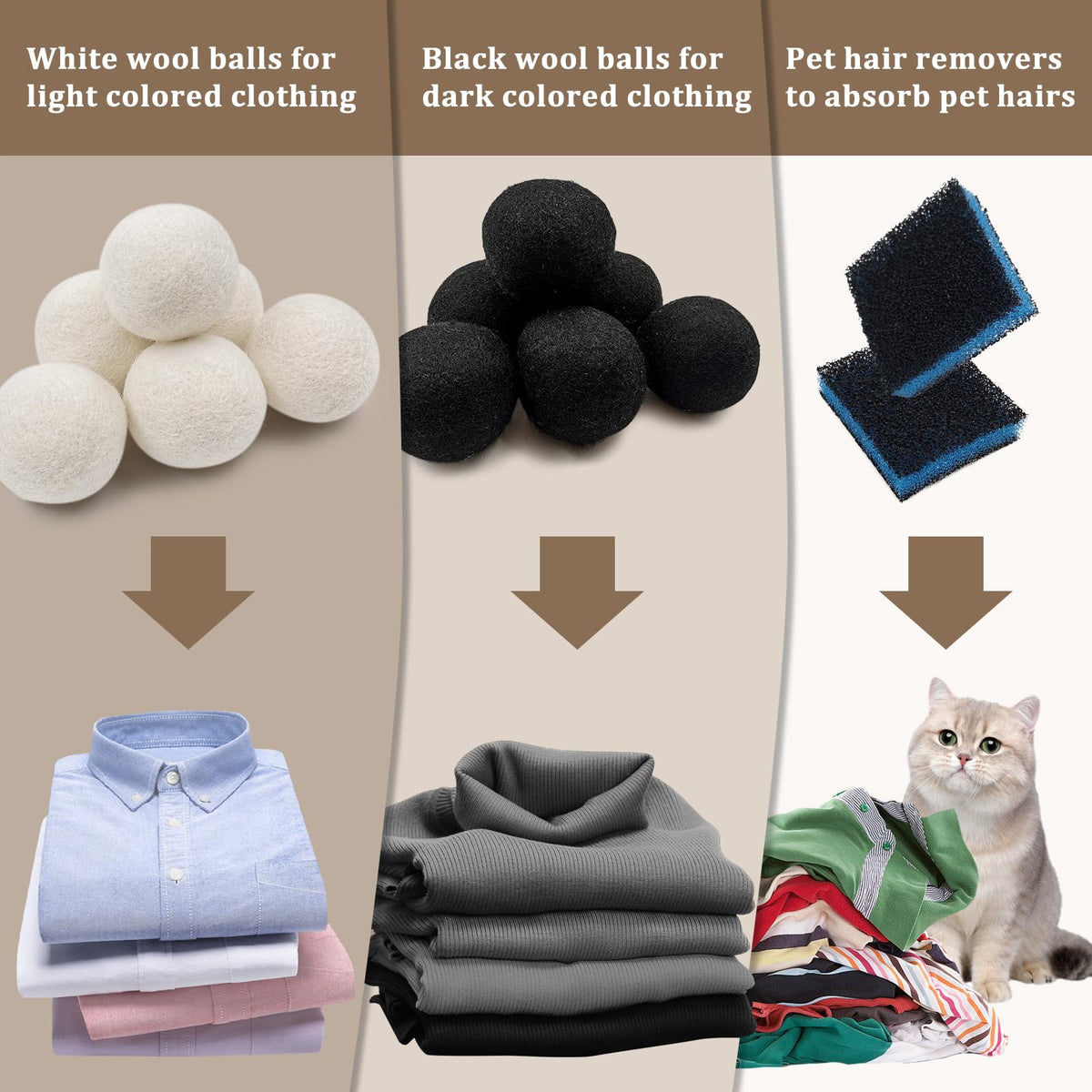 2.75"Wool Dryer Balls 12 Pack