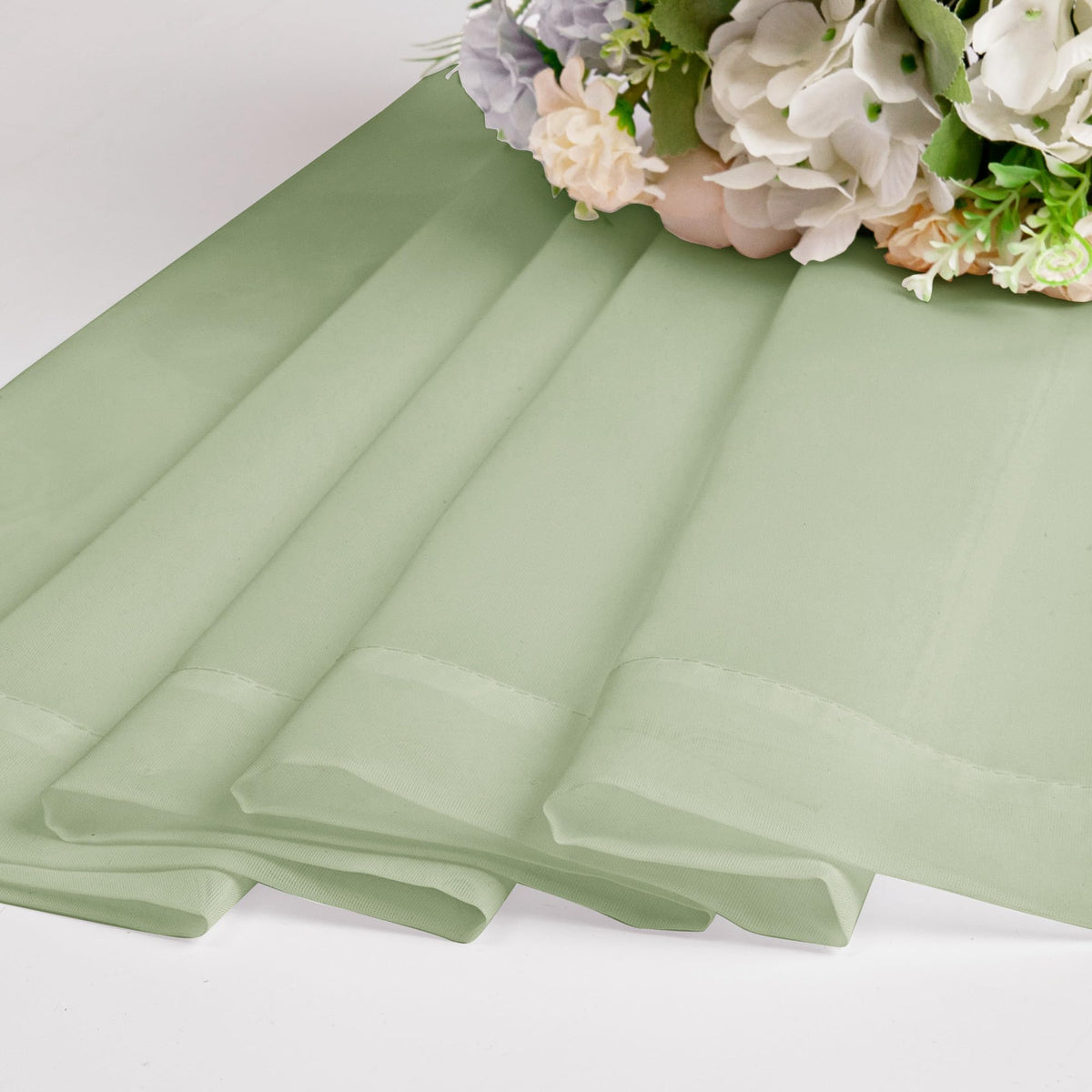 Light Green Sheer Curtains 36 inch Length 2 Panels Set (2 Count)