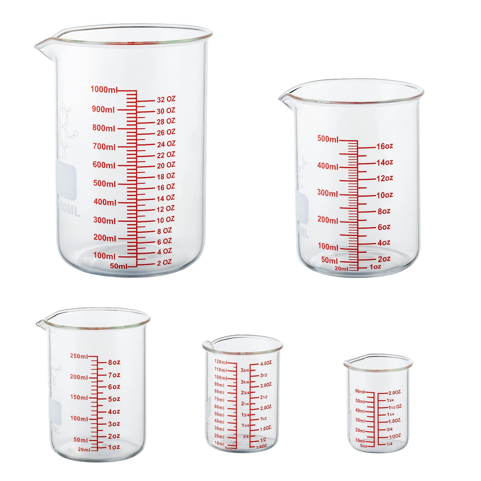 High Borosilicate Glass Measuring Cup Set