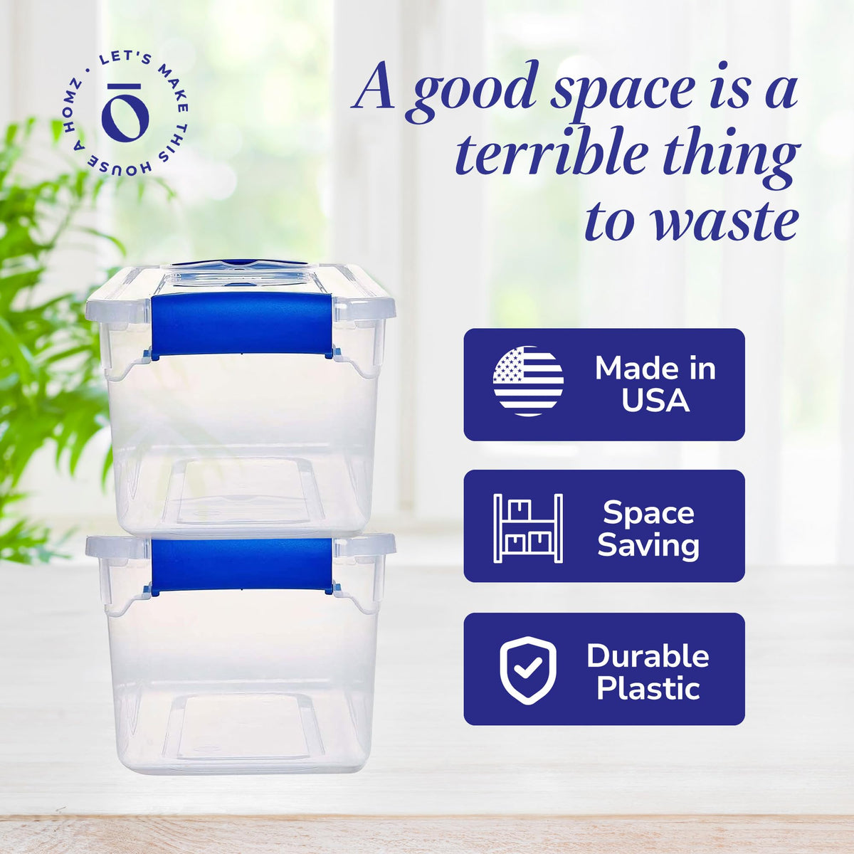 Clear Plastic Storage Bins w (5 Count)