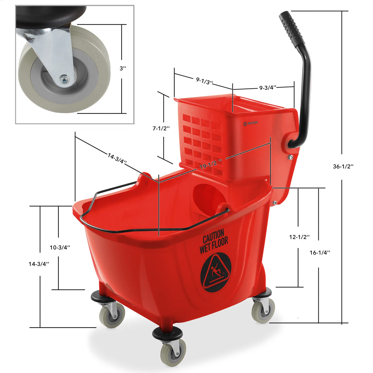 Commercial Side Press Wringer Combo Mop Bucket