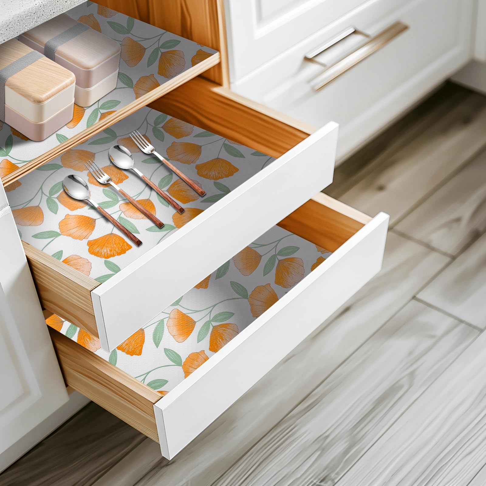 12" W x 120" L Floral Drawer and Shelf Liner for Cabinets