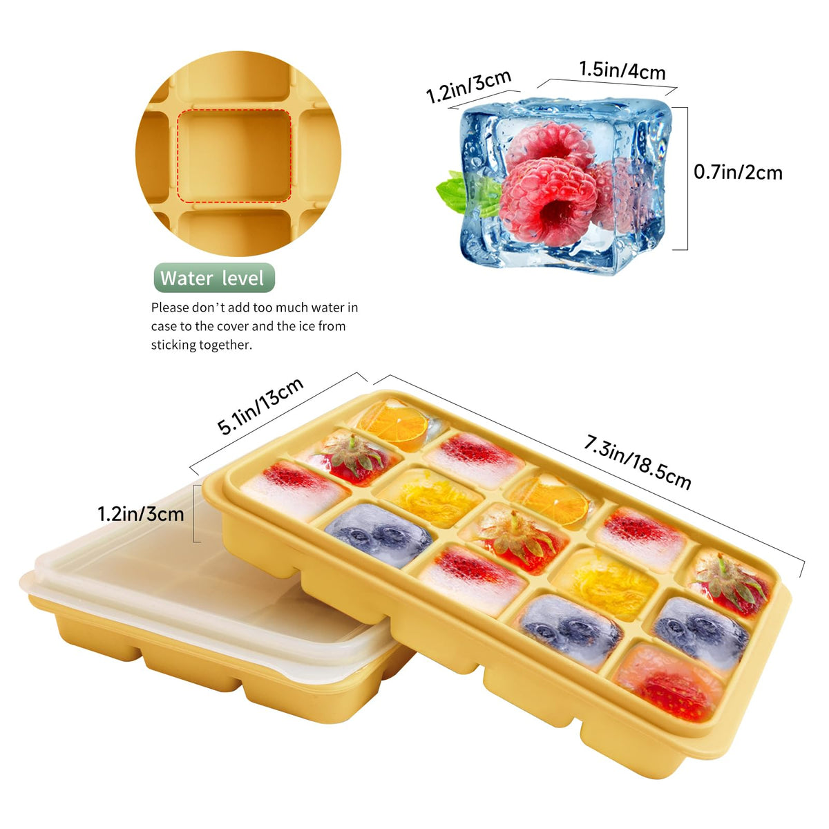 Ice Cube Trays Set of 2 (9.76 Ounce)