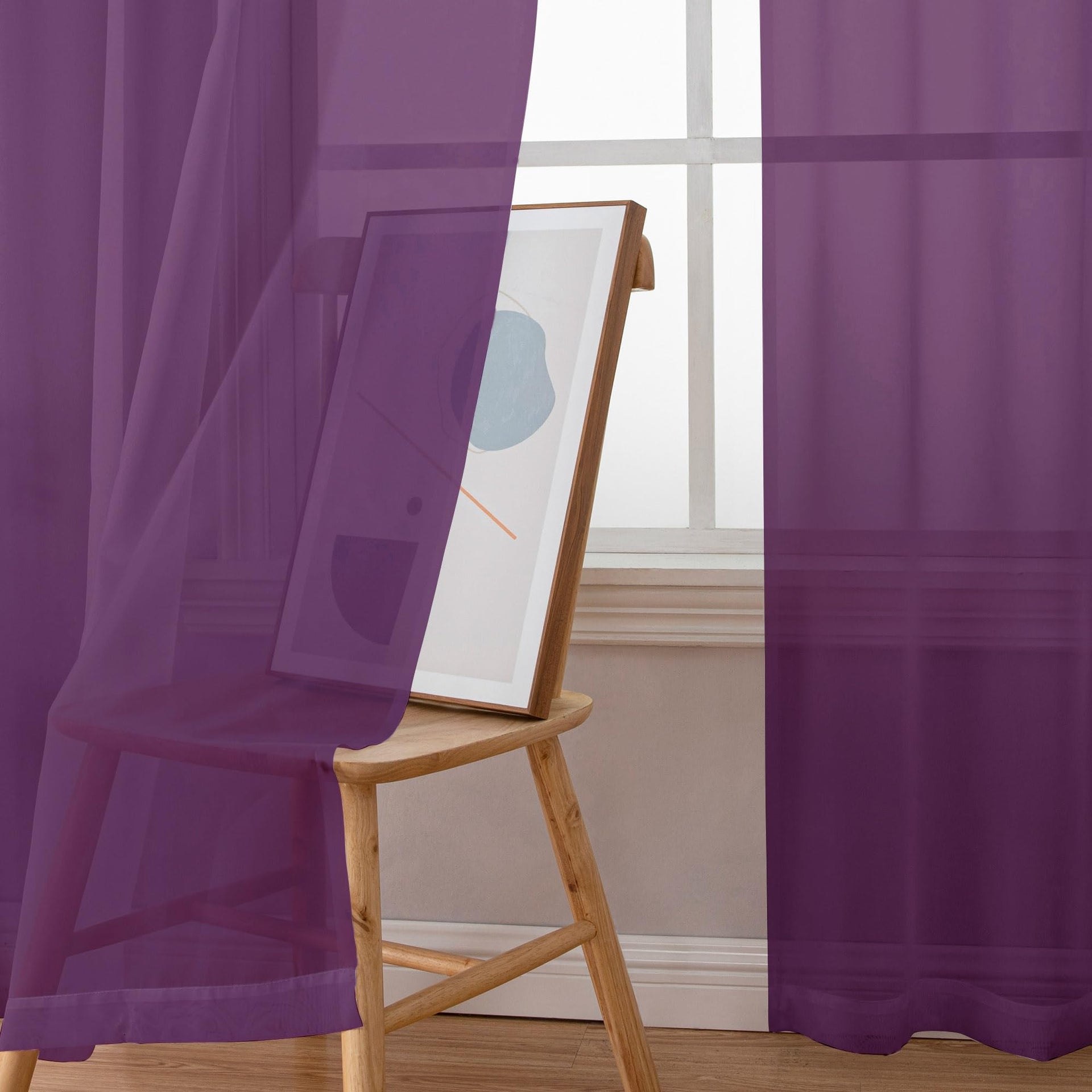 Sheer Curtains 63 Inch Length 2 Panels (2 Count)