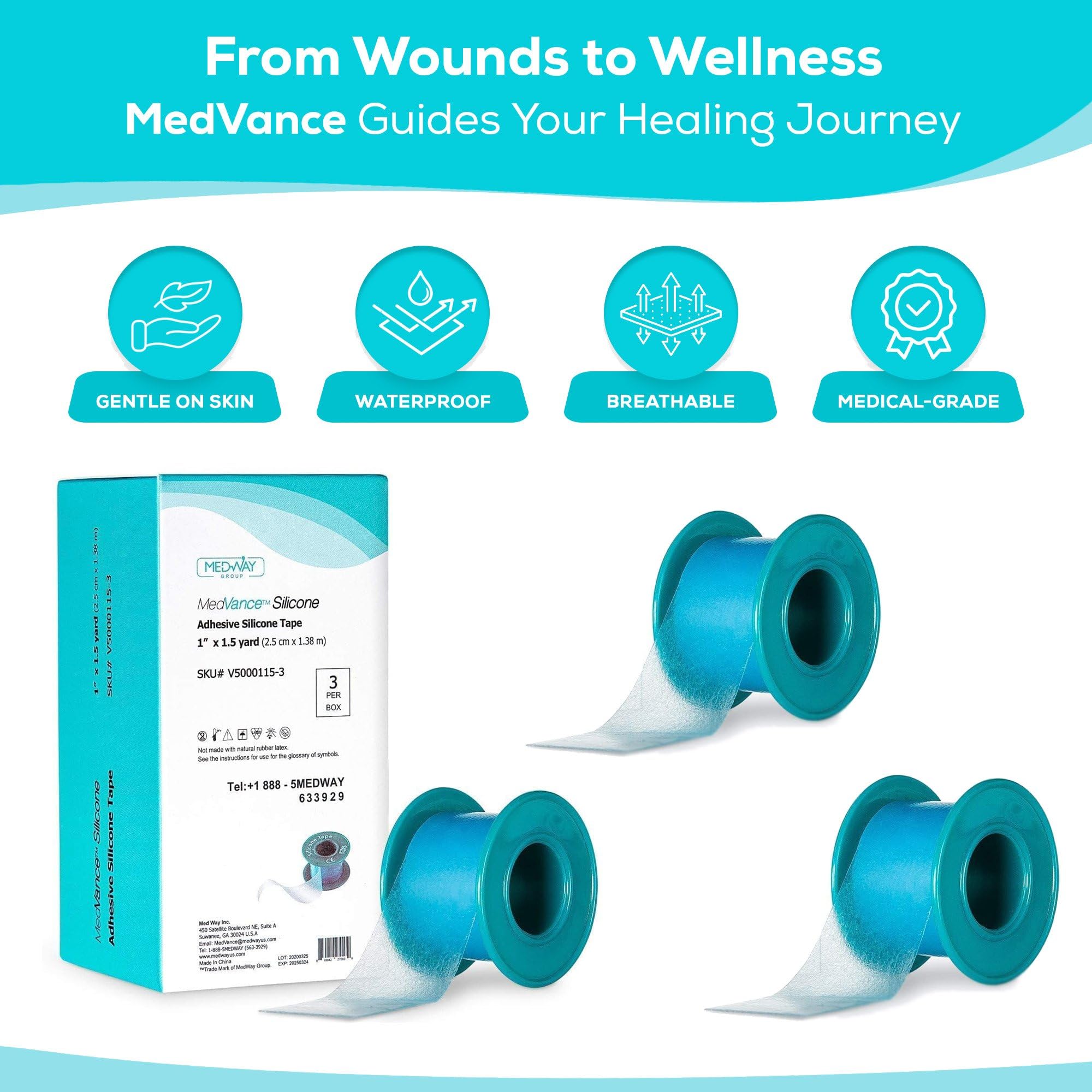 Silicone Adhesive Medical Tape (3 Count)