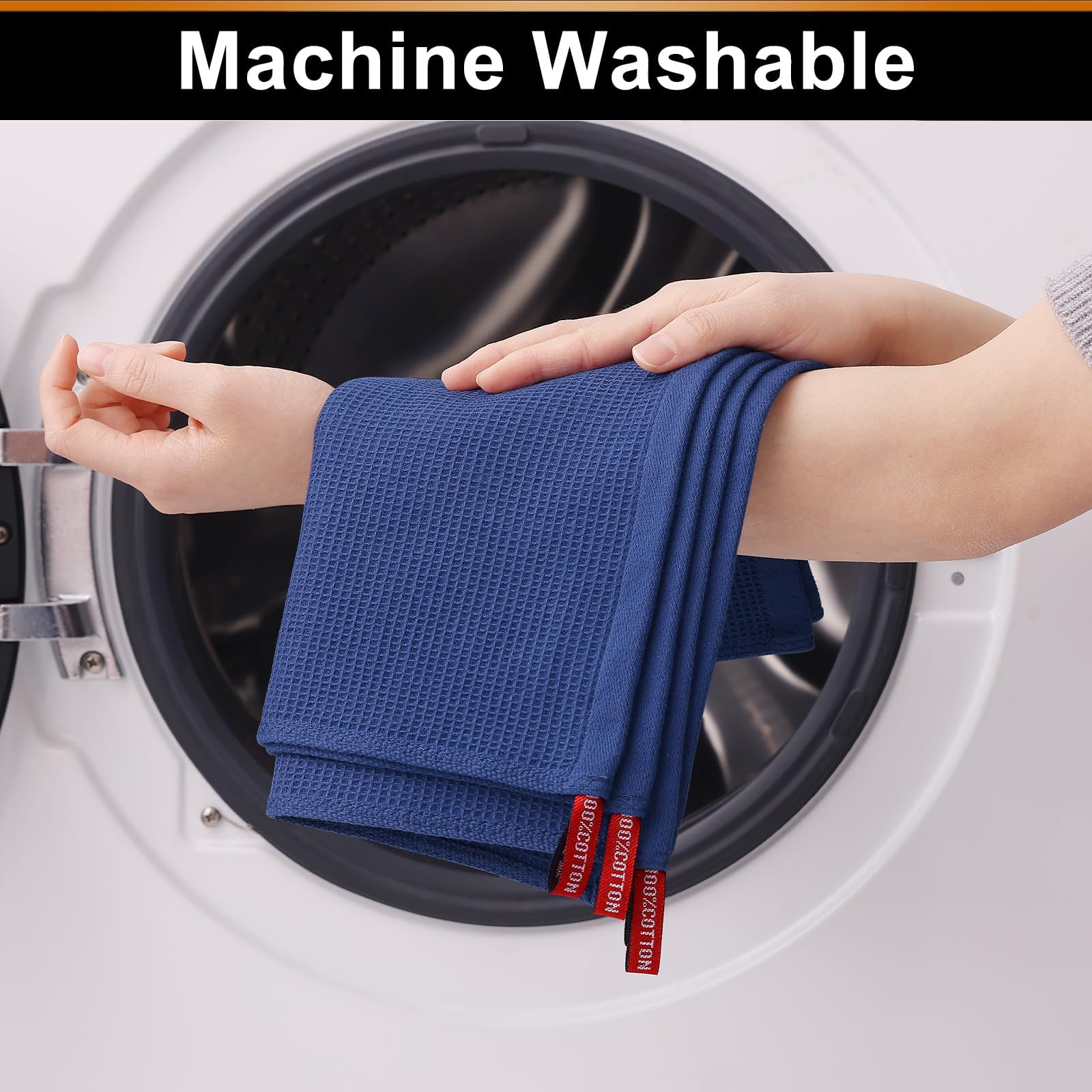 100% Cotton Waffle Weave Dish Cloths (12 Count)