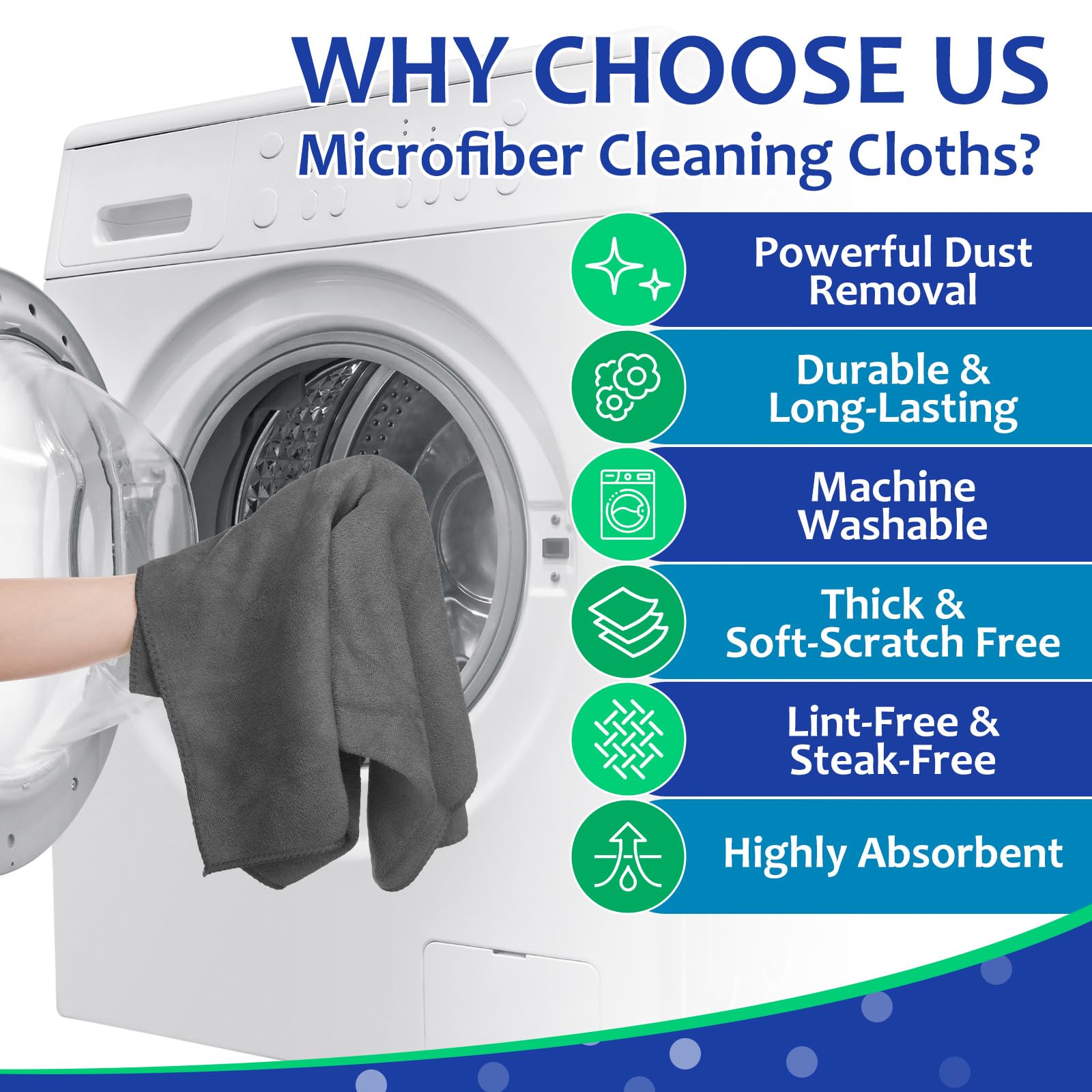 3 Pcs Extra Large Microfiber Cleaning Cloth 30" x 20" Washable Reusable Microfiber Towel Streak Free Lint Free Cloth for Cleaning Home Glass Office Window Bathrooms (3 Count)