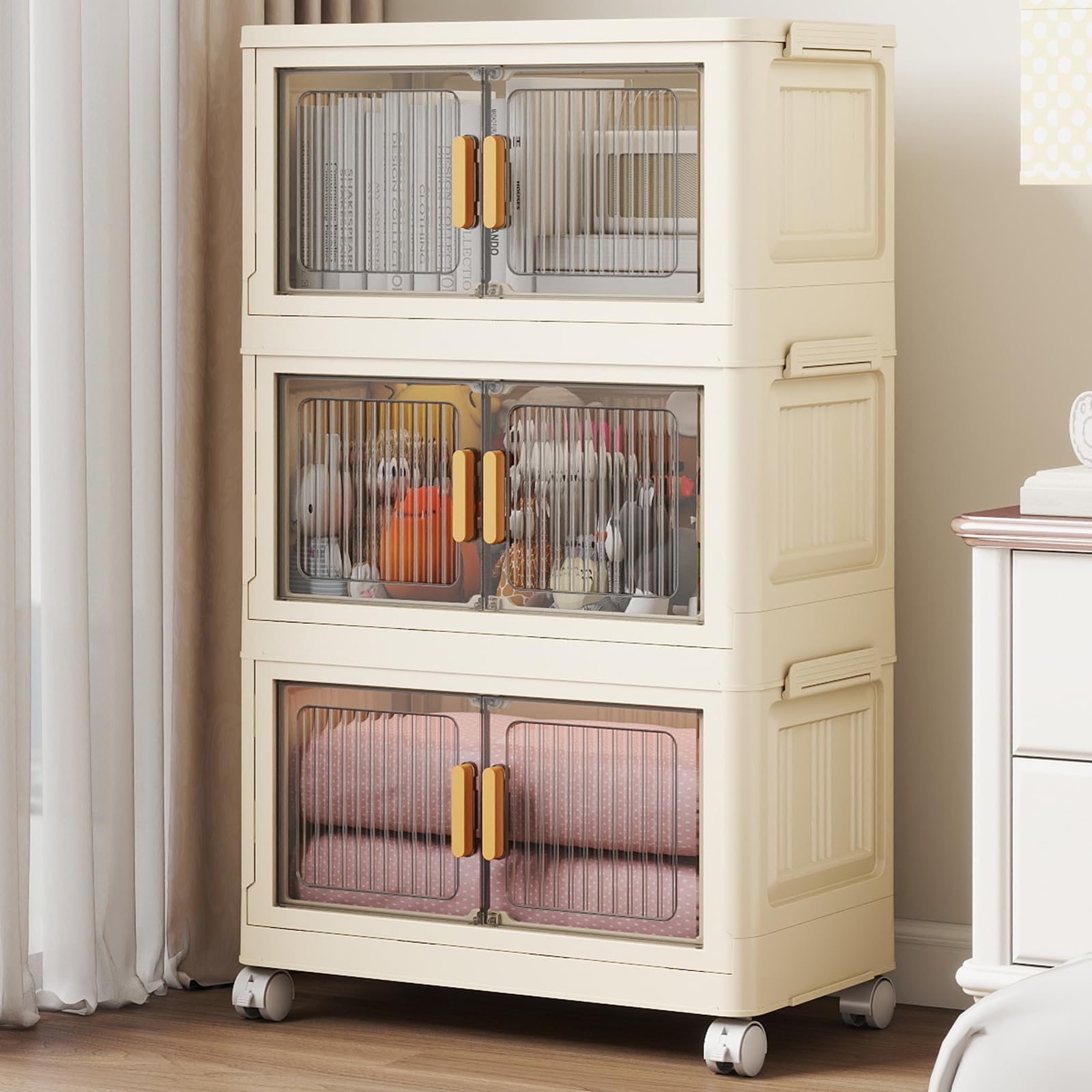 3 Tier 28QT Stackable Storage Bins with Lids (3 Count)