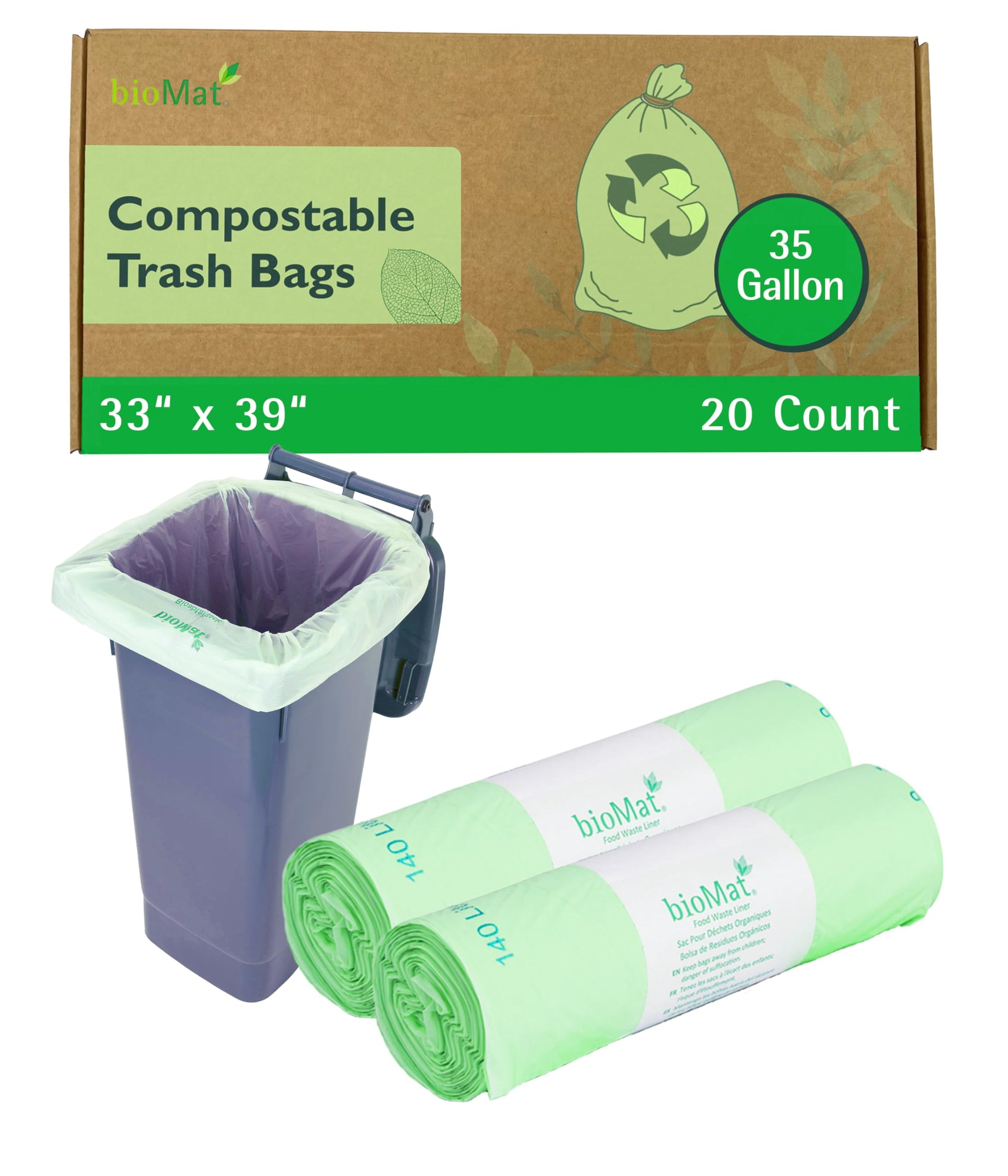 33 35 Gallon Compostable Food Scrap Bags (20 Count)