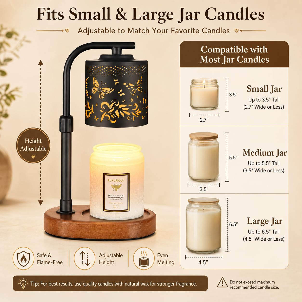 Butterfly Candle Warmer Lamp with Timer Birthday Gifts for Women Mom