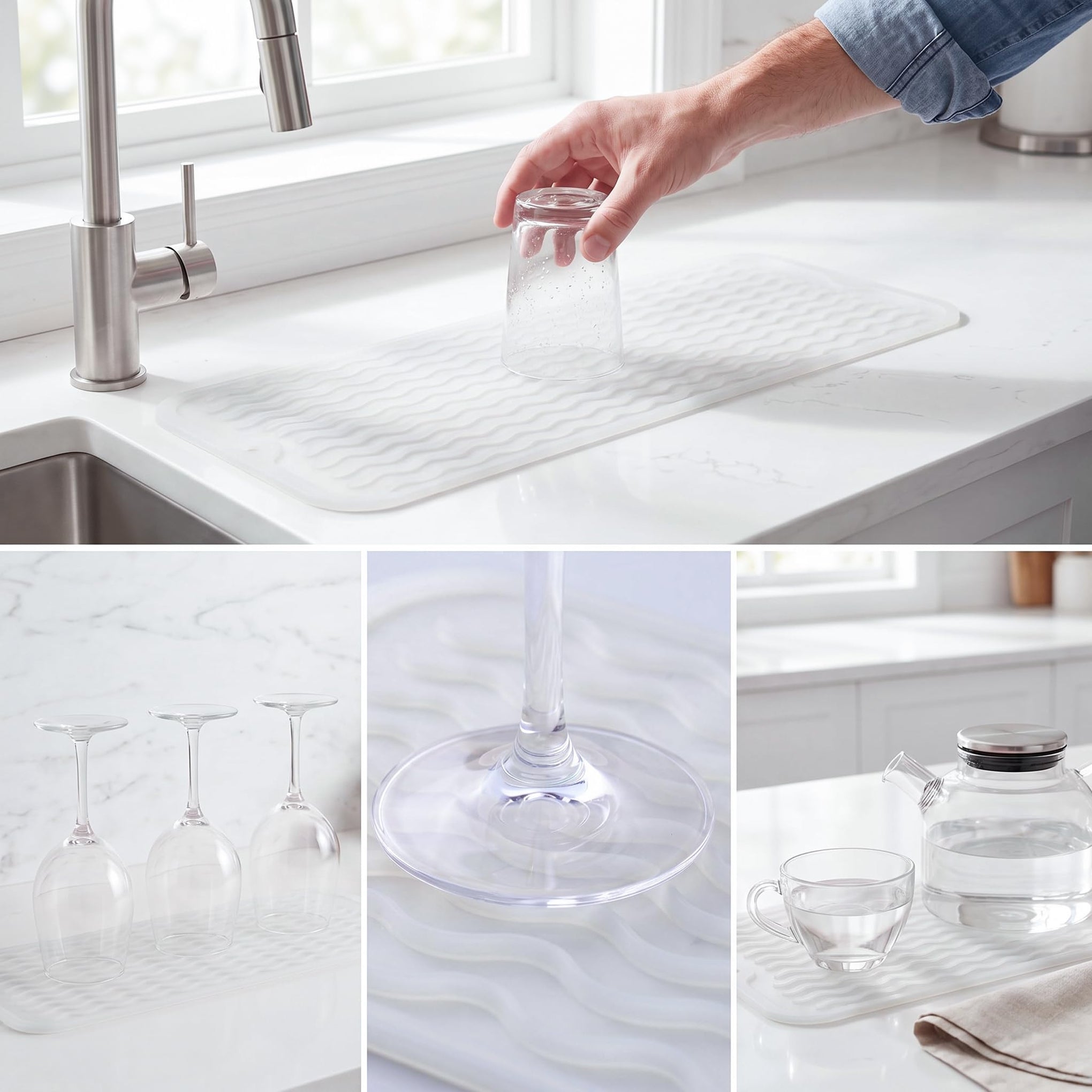 Silicone Dish Drying Mat for Multiple Usage
