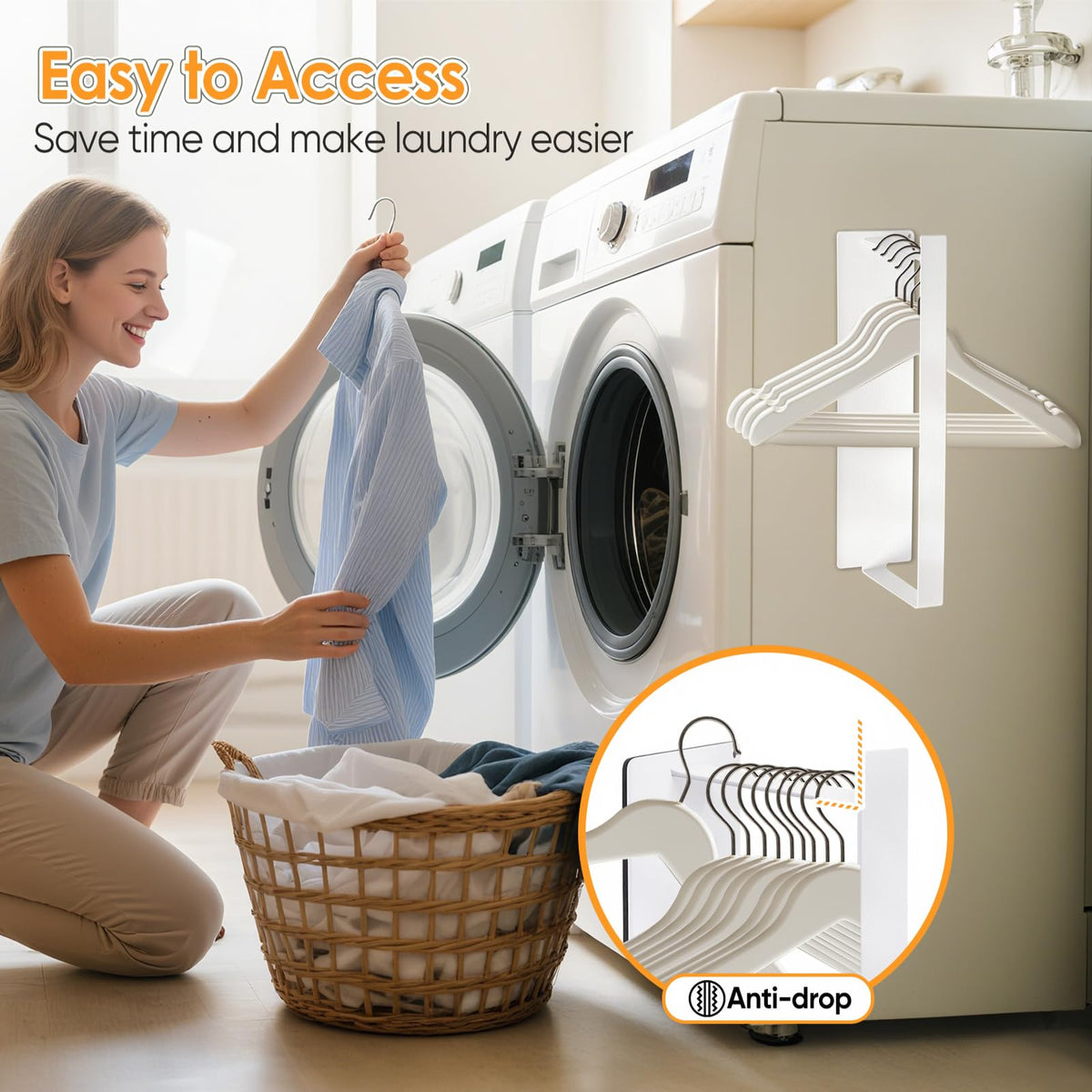 Magnetic Hanger Organizer for Washing Machine