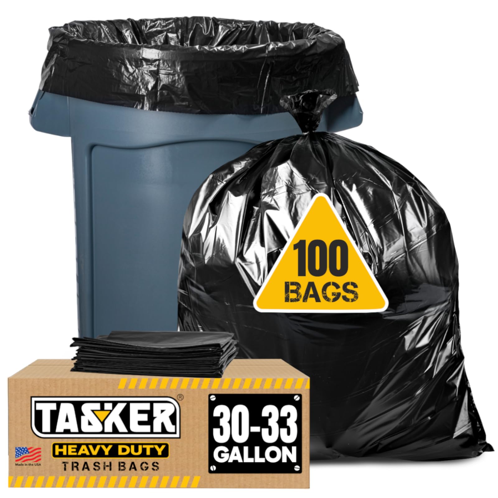 30 33 Gallon Trash Bags Heavy Duty (100 Count)