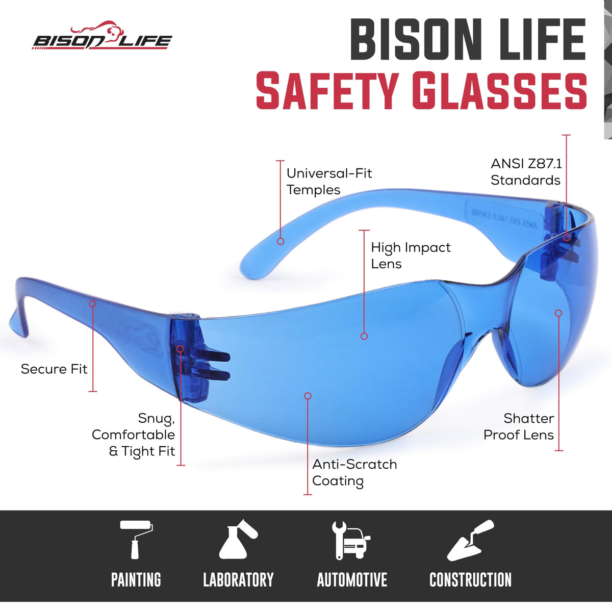 Blue Safety Glasses (144 Count)
