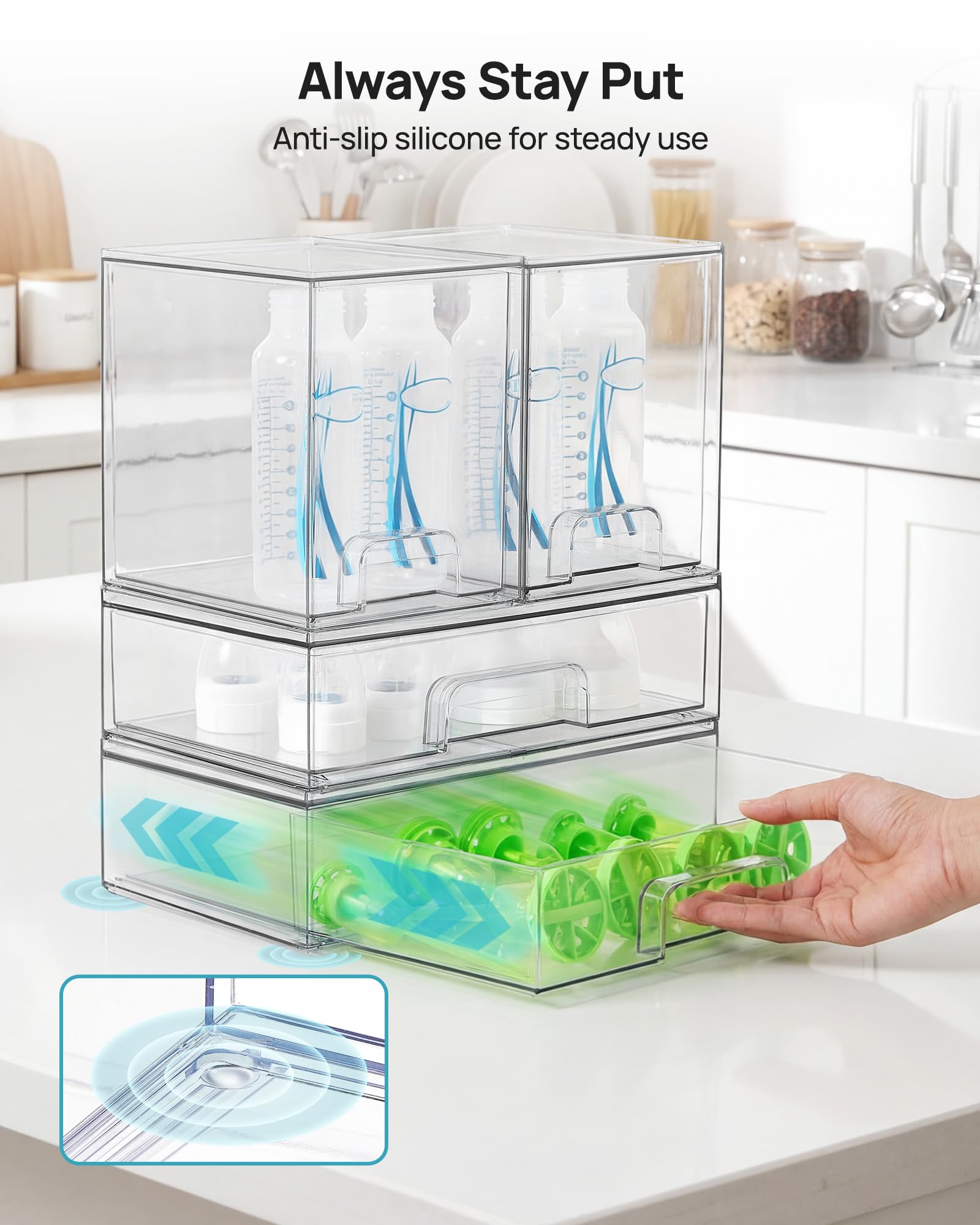 Clear Stackable Storage Drawers Set of 8 (8 Count)