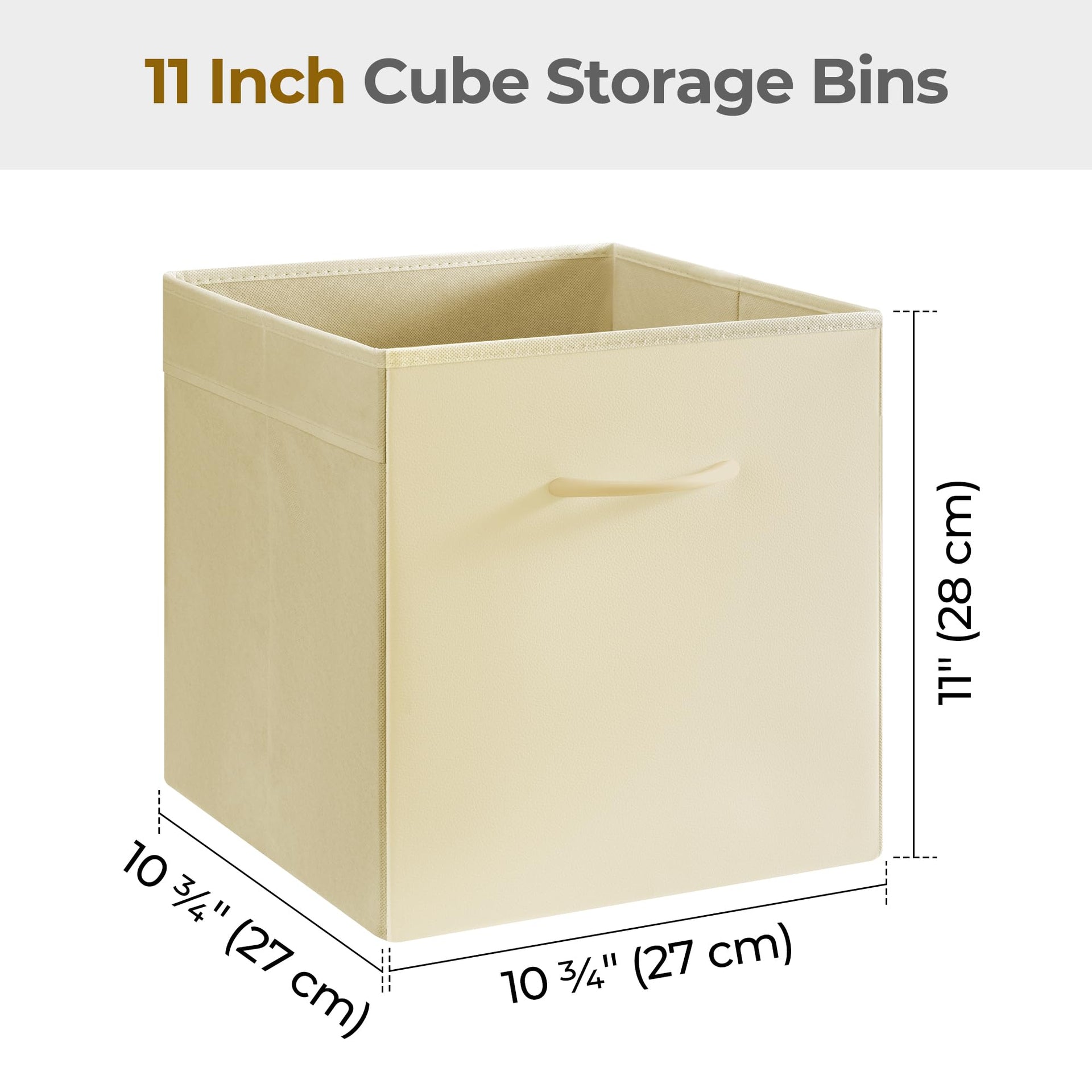 11in Leather Cube Storage Bins (4 Count)