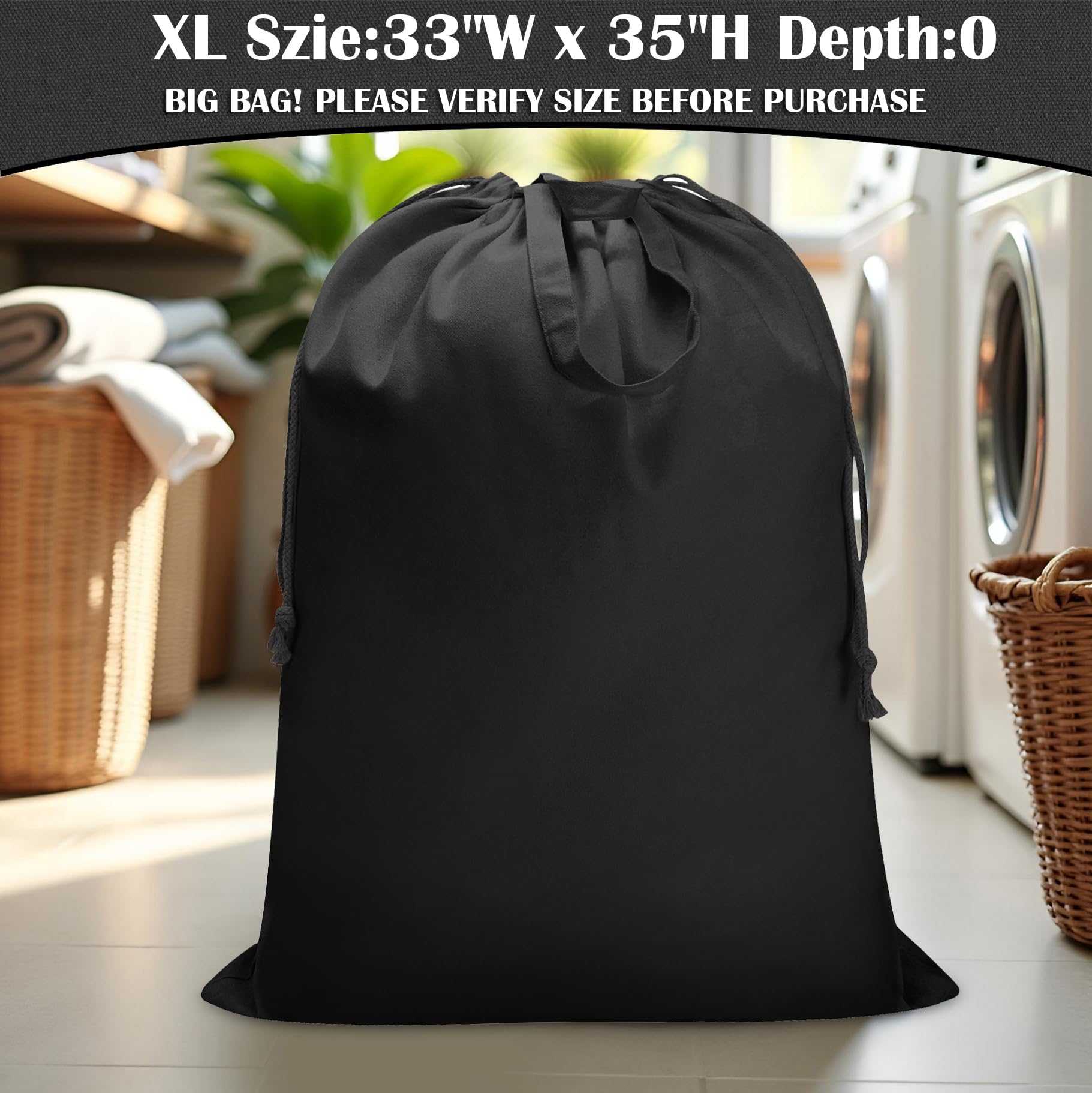 Canvas Laundry Bag 33"Wx 35"H