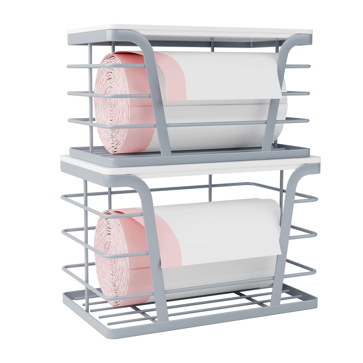 2 Pack Gray Trash Bag Organizer for Kitchen and Pantry (2 Count)